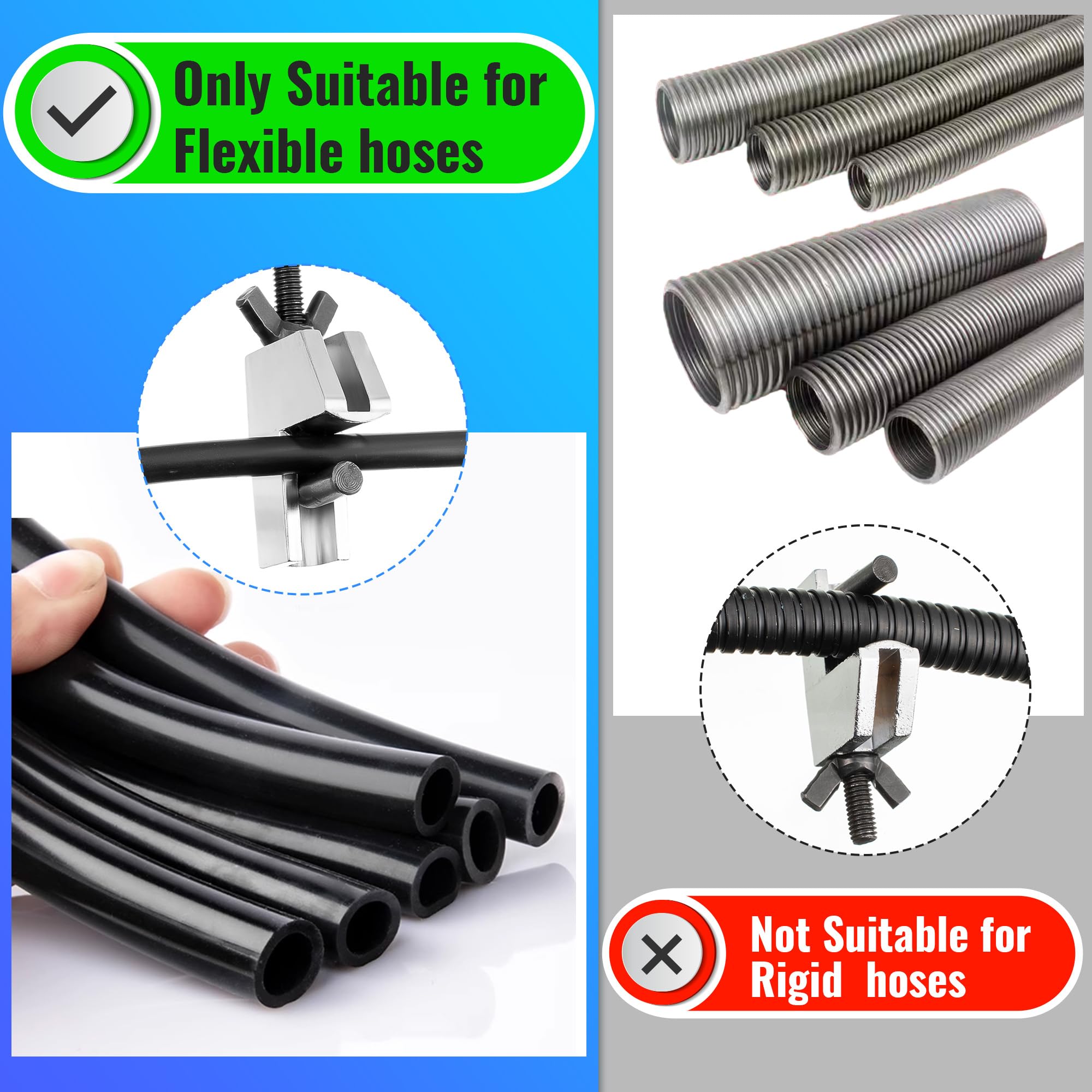 Feekoon Brake Line Clamp, 2 Pcs Hose Pinch Clamp Pliers, Metal Brake Line Clamp Suitable for Flexible Hoses Fuel Hoses Gas Lines