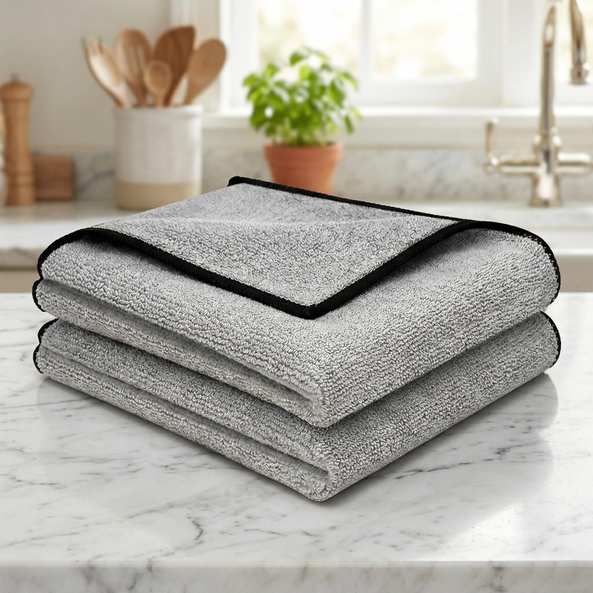 Cutting EDGE 300 GSM Car Microfiber Cloth, 40x40 cm, Grey (Set of 2)