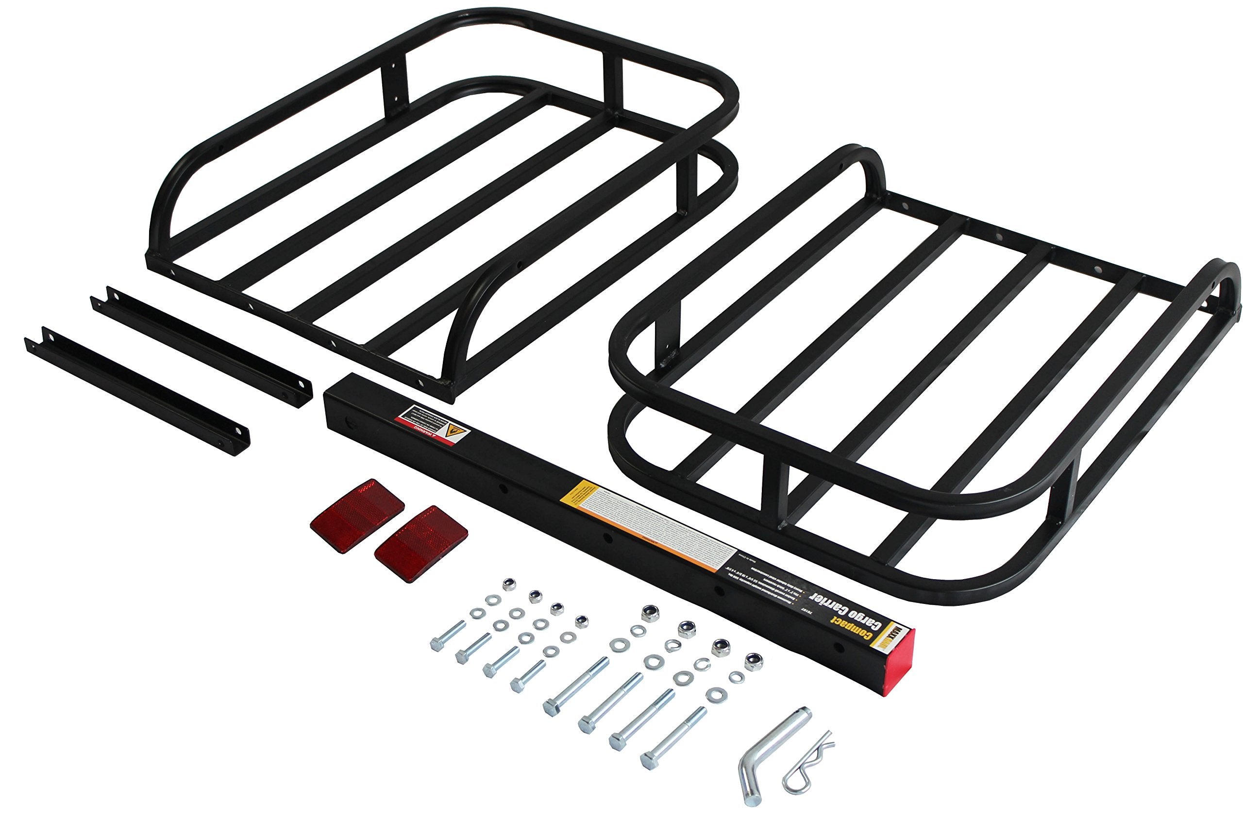 MAXXHAUL Cargo Carrier - 53" x 19.5" Steel Hitch Carrier, High Side Rails, 500-lb Capacity, Black