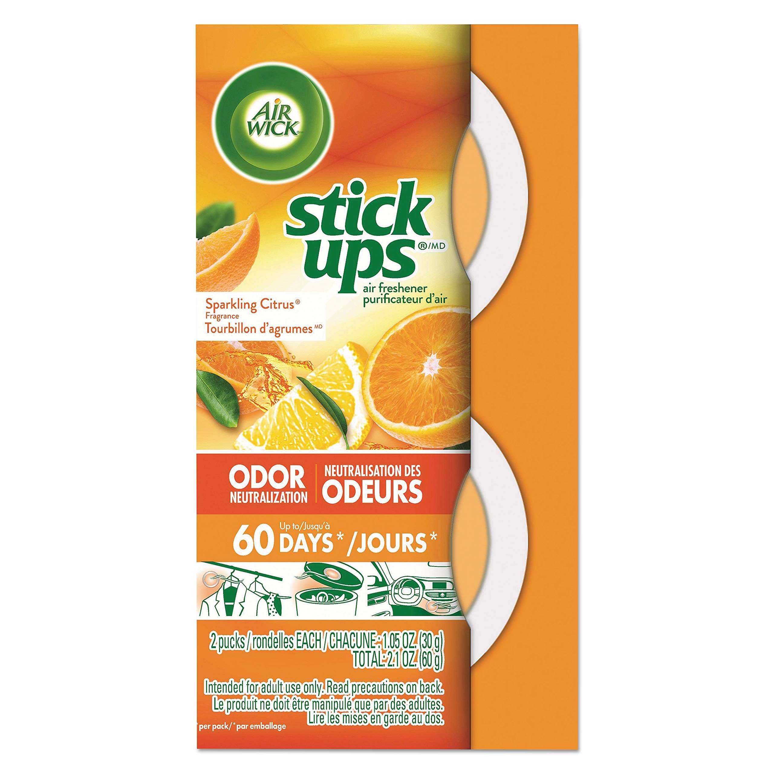 Air Wick Stick Ups Air Freshener, Sparkling Citrus, 2Ct