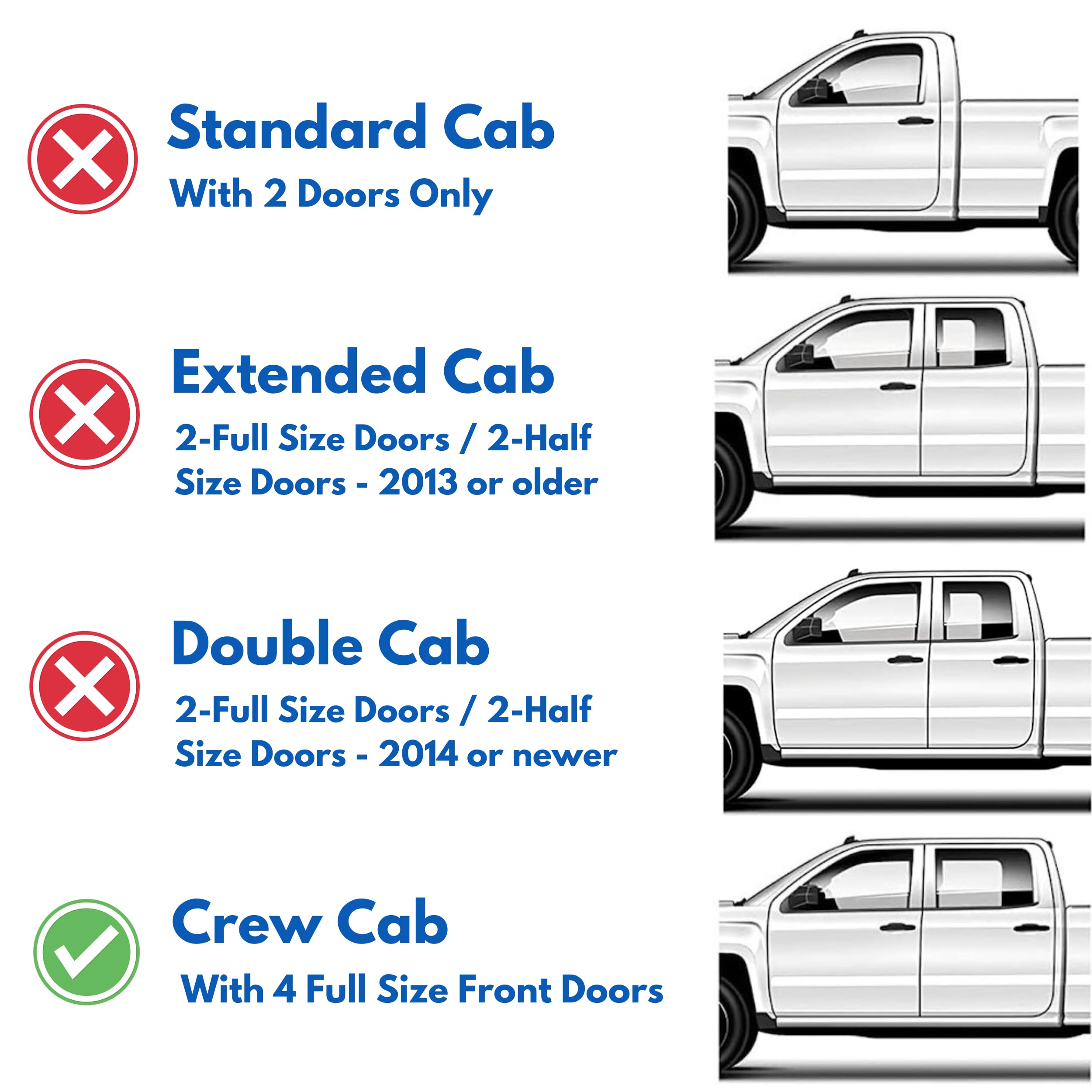 KPY Window Visor for 2019-2024 GMC Sierra Crew Cab & Chevrolet Chevy Silverado 1500 Crew Cab, 2500HD 3500HD 2020-2024, 4PC Rain