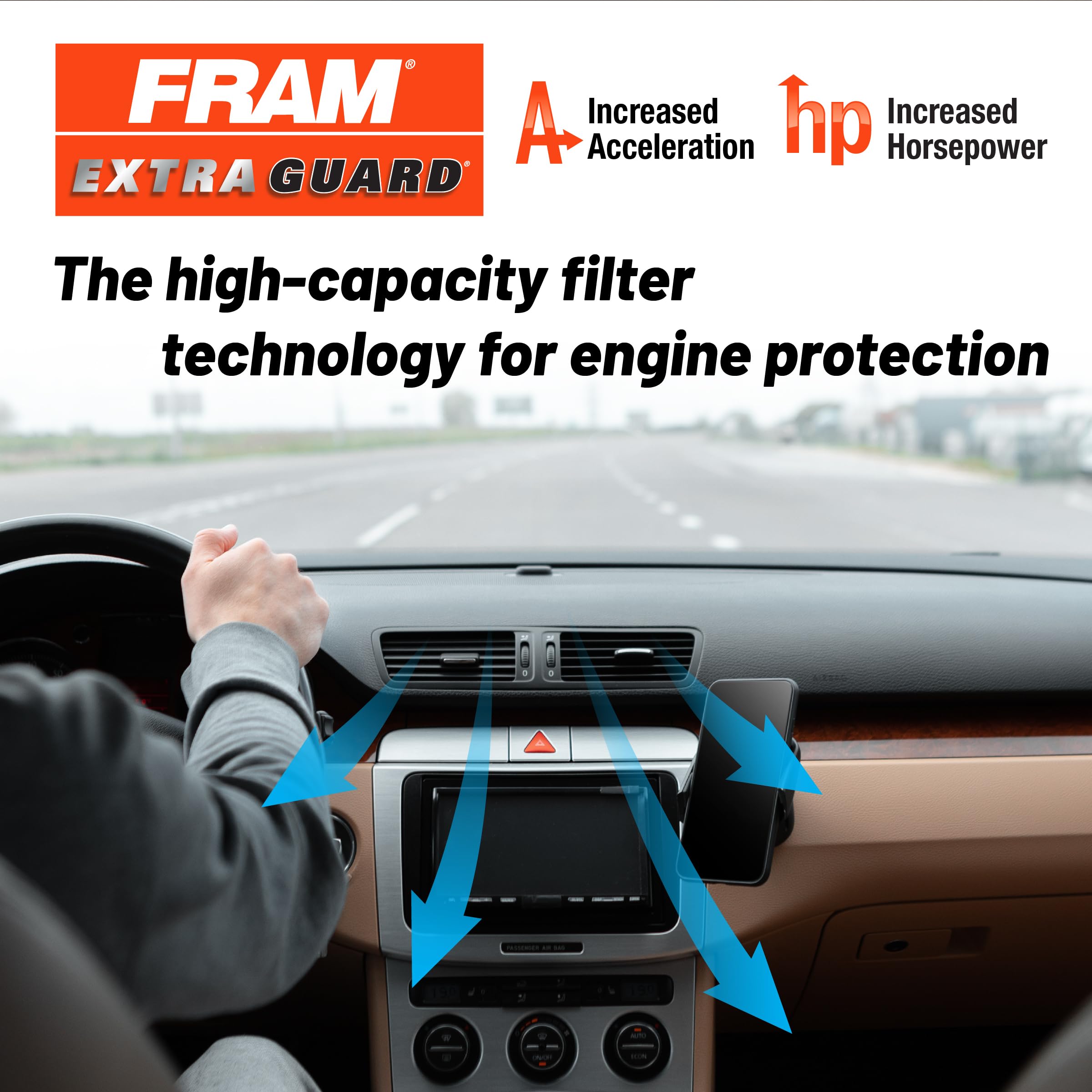 Fram Extra Guard Rectangular Panel Engine Air Filter Replacement, Easy Install W/Advanced Engine Protection And Optimal Performa