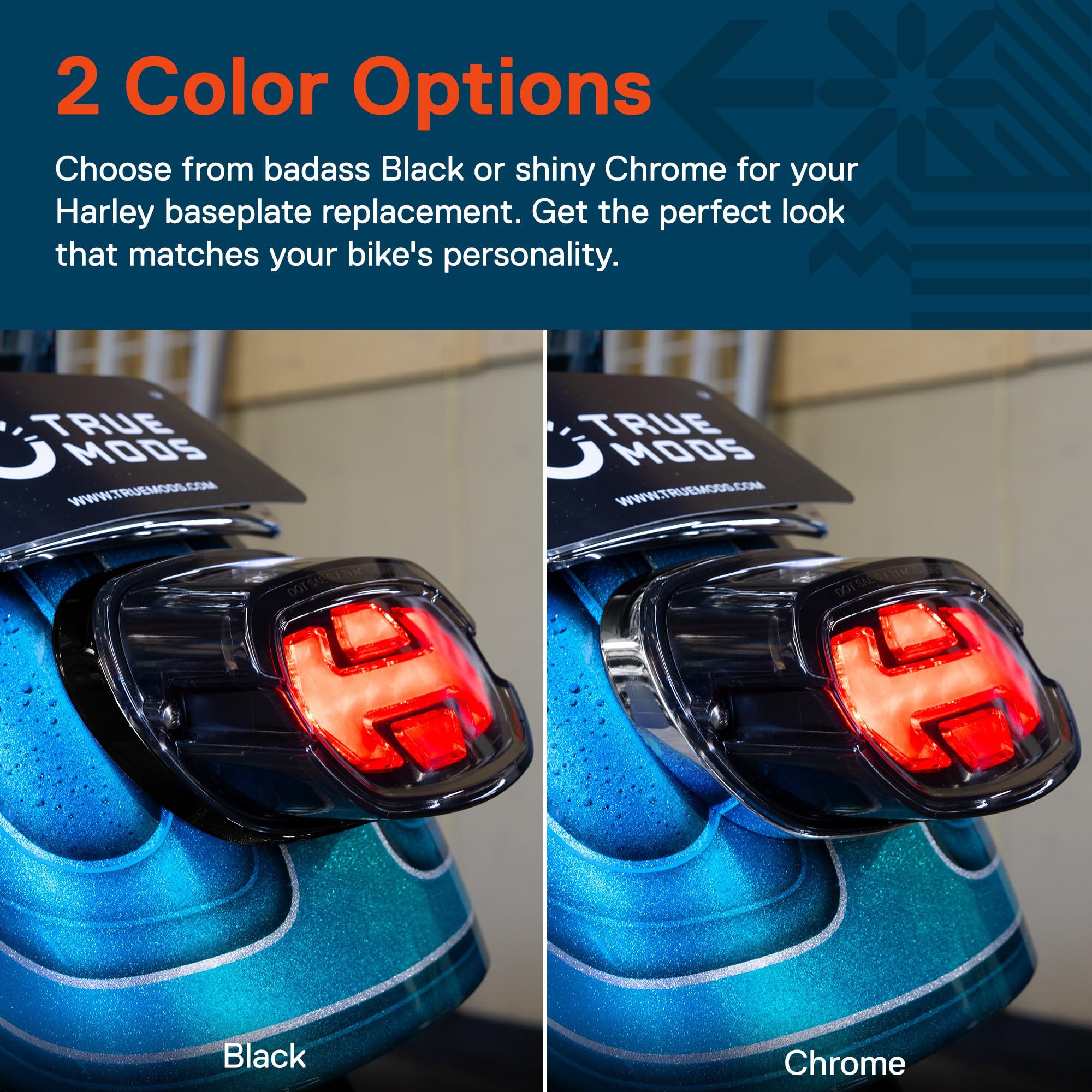 ONLINE LED STORE Black HD Harley Davidson Tail Light Base Plate Replacement for 2000+ Sportster Dyna Road King Electra Glide, Model ACCBKT3091-BK