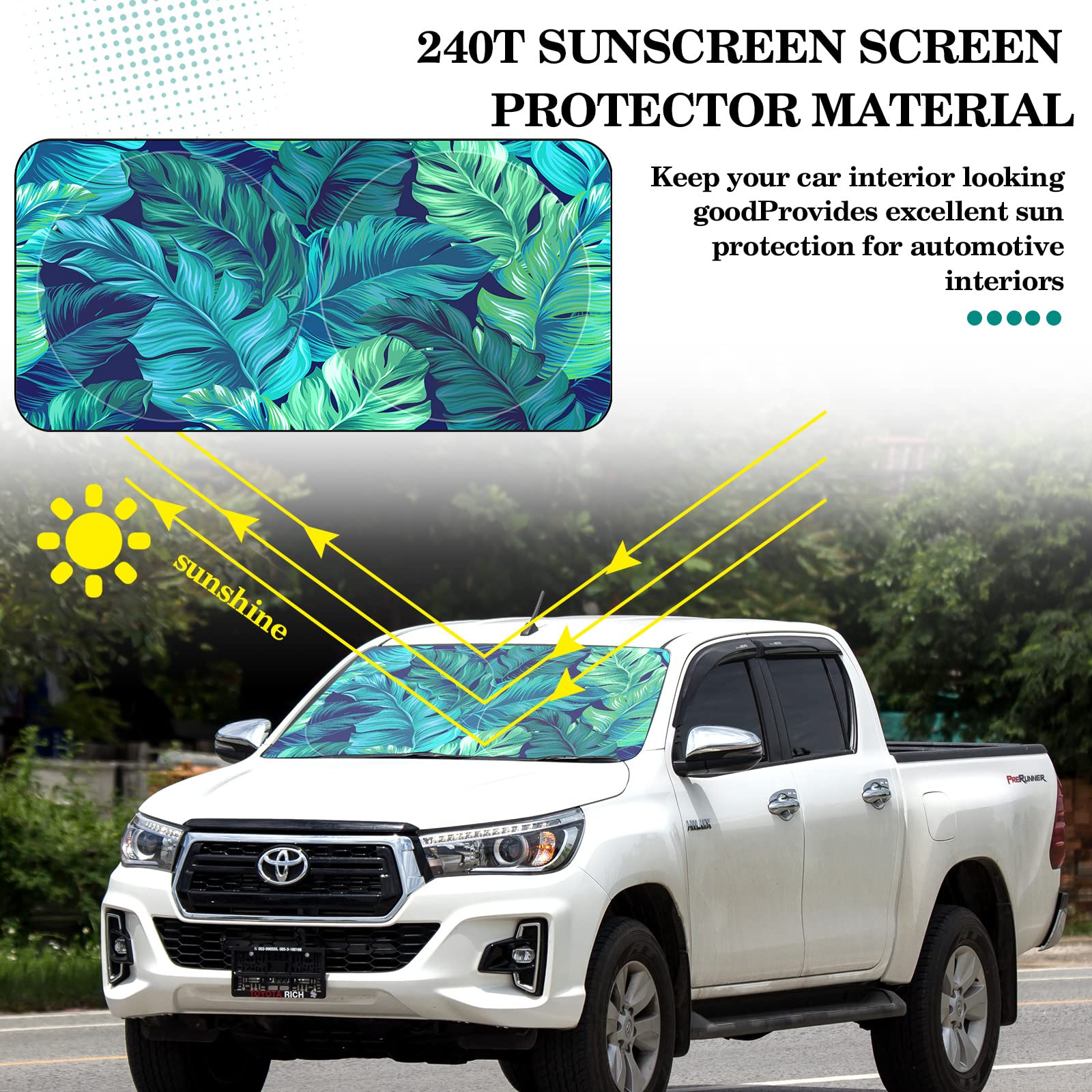 Windshield Sun Shade Foldable Car Front Window Covers For Car Accessories Sun Heat Uv Rays Visor Protector Protection For Univer