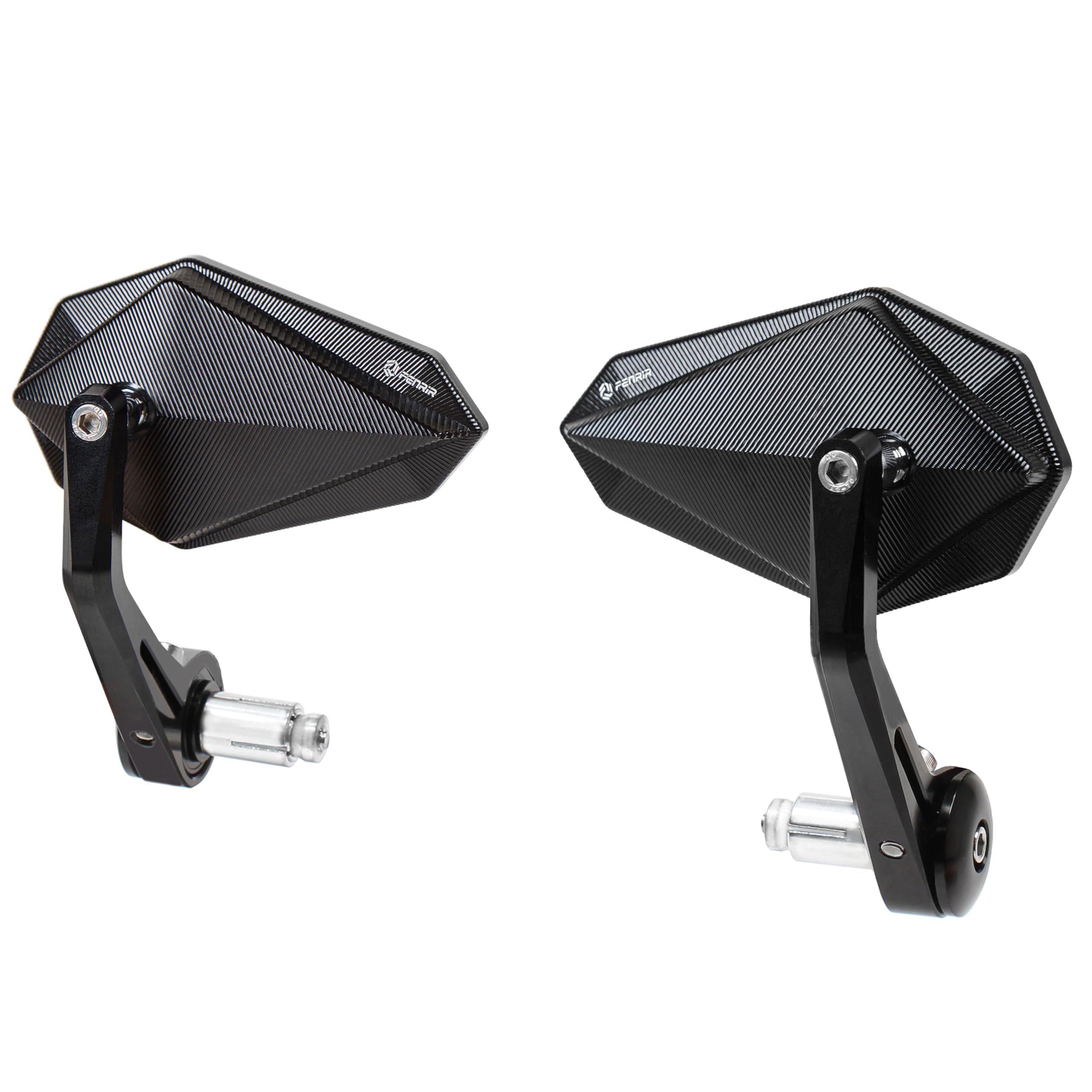 FENRIR CNC Aluminum Alloy Cafe Racer Black Motorcycle Bar End Mirrors Side 22MM 7/8'' Inch Handlebar Mirror Universal Rear View 