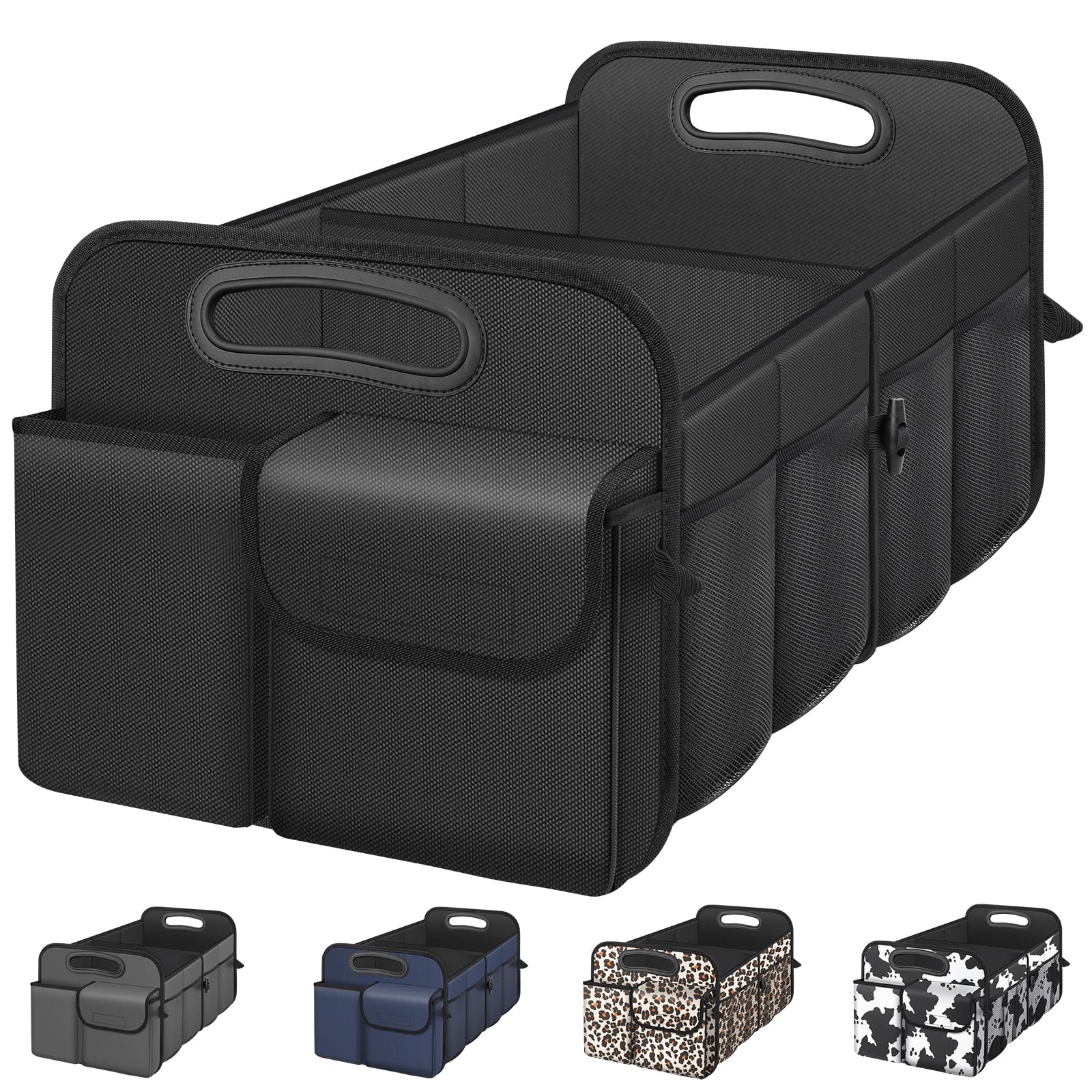 Femuar Car Trunk Organizer with Large Capacity Waterproof Car Accessories for Women & Men, Collapsible Trunk Organizer for Suv/J