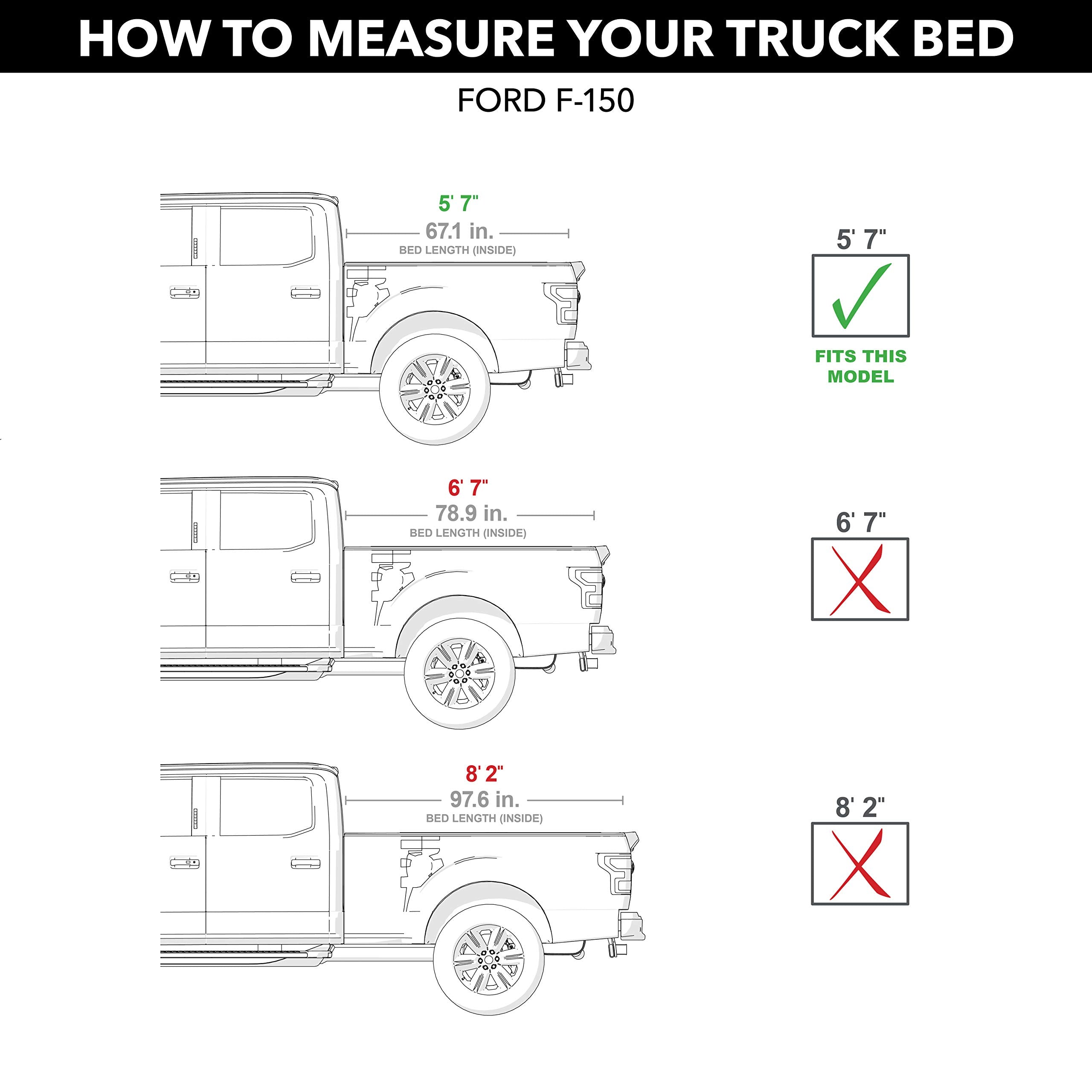Realtruck Truxedo Lo Pro Soft Roll Up Truck Bed Tonneau Cover | 597701 | Fits 2015 - 2024 Ford F-150 5' 7 Bed (67.1)