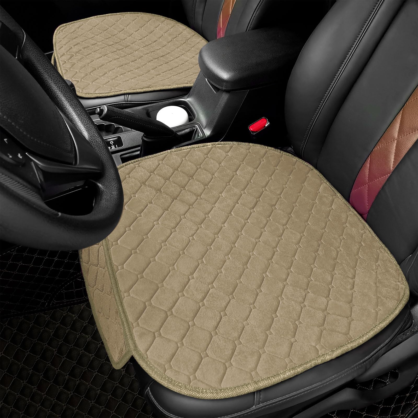 Surpassme 2Pc Comfortable Car Seat Covers Universal Front Seat Covers For Car Accessories With Storage Pockets, Padded Car Inter