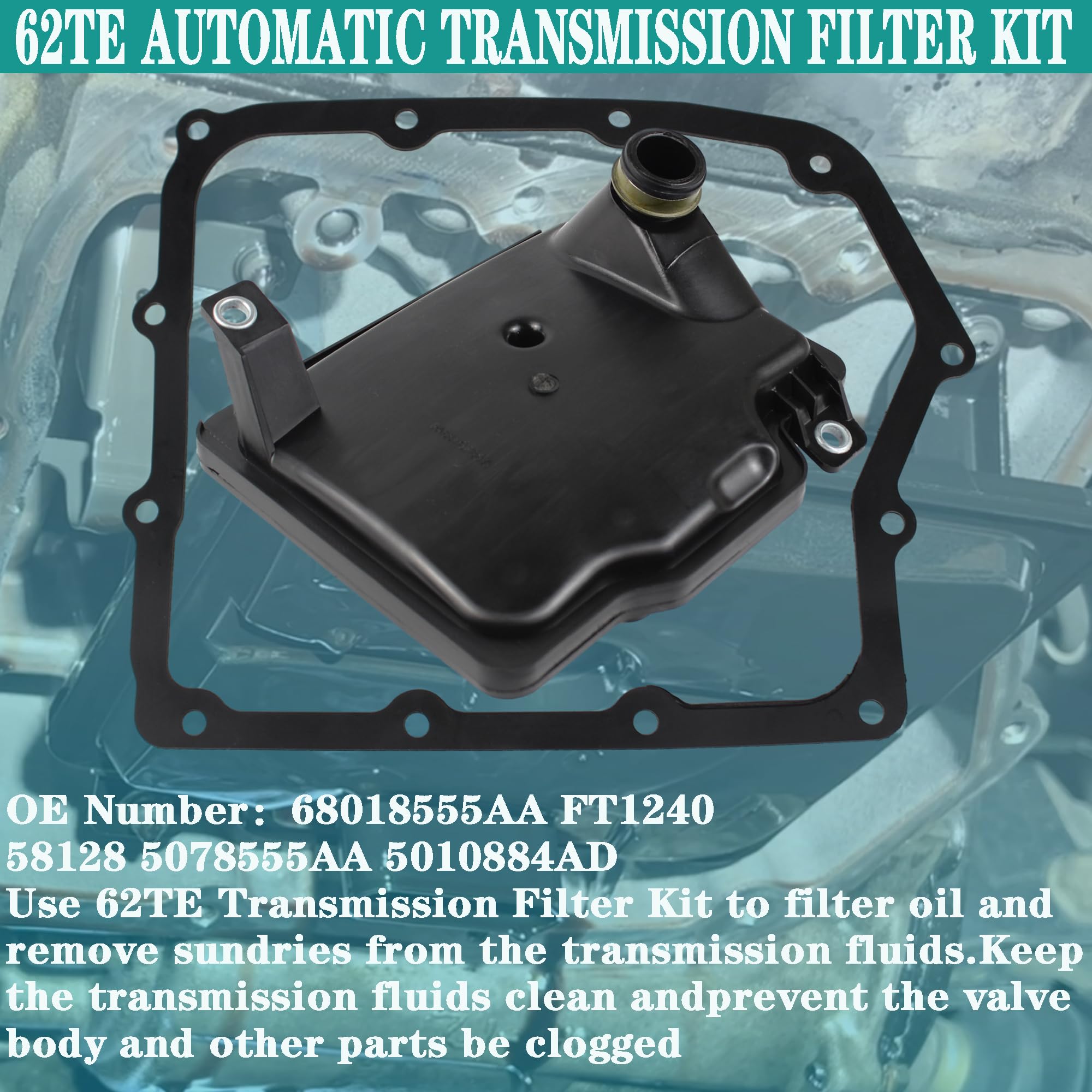Yzusgomumu 62Te Automatic Transmission Filter Kit Compatible With Dodge Avenger Grand Caravan Journey Chrysler Pacifica Sebring