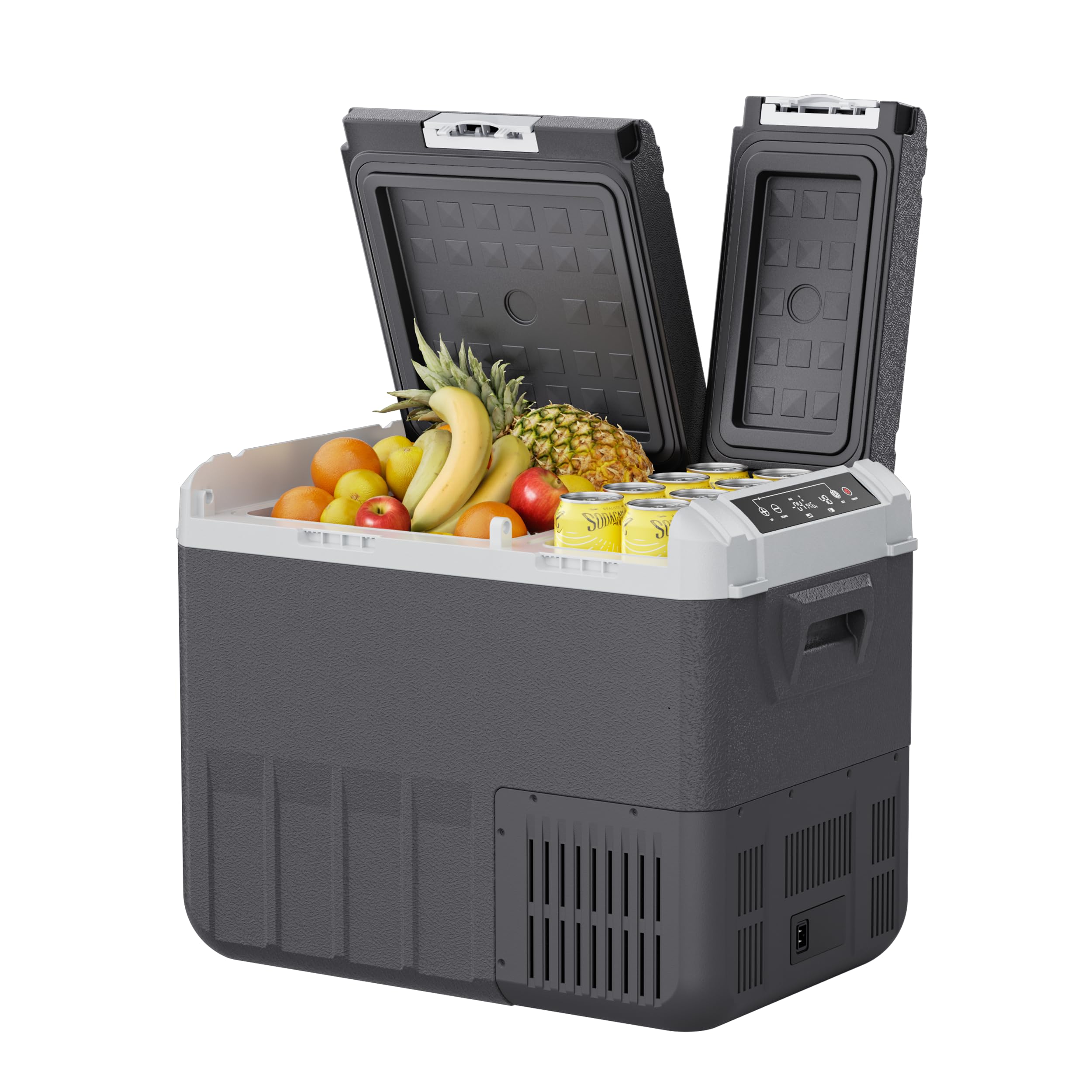 EKOJUCE 12 Volt Car Refrigerator, 37QT(35L) Electric Cooler, Dual Zone Portable Freezer with 12/24V DC & 100-240V AC, -4?-68?, C