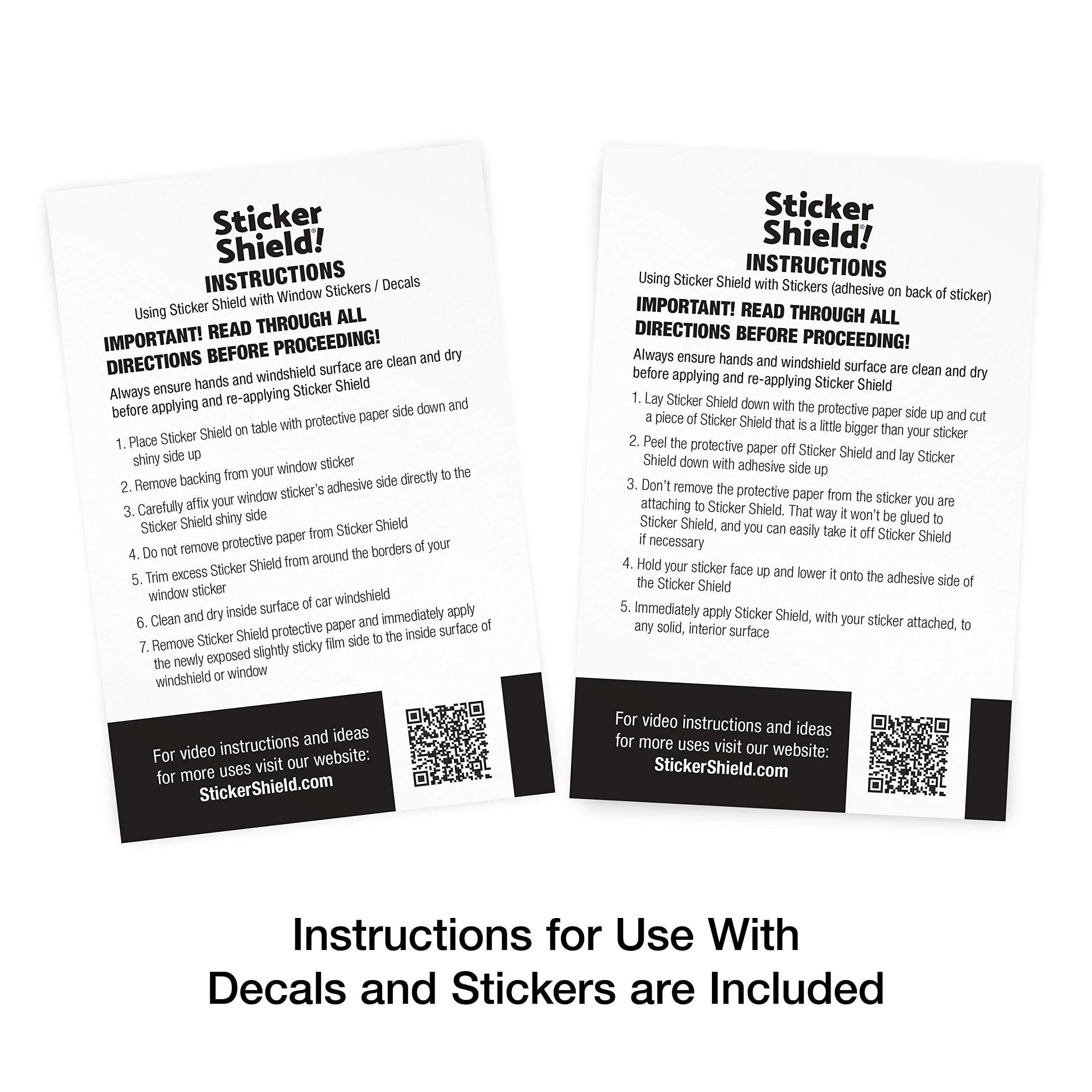 Sticker Shield - Windshield Sticker Applicator For Easy Application, Removal And Re-Application From Car To Car - 4 Inch X 6 Inc