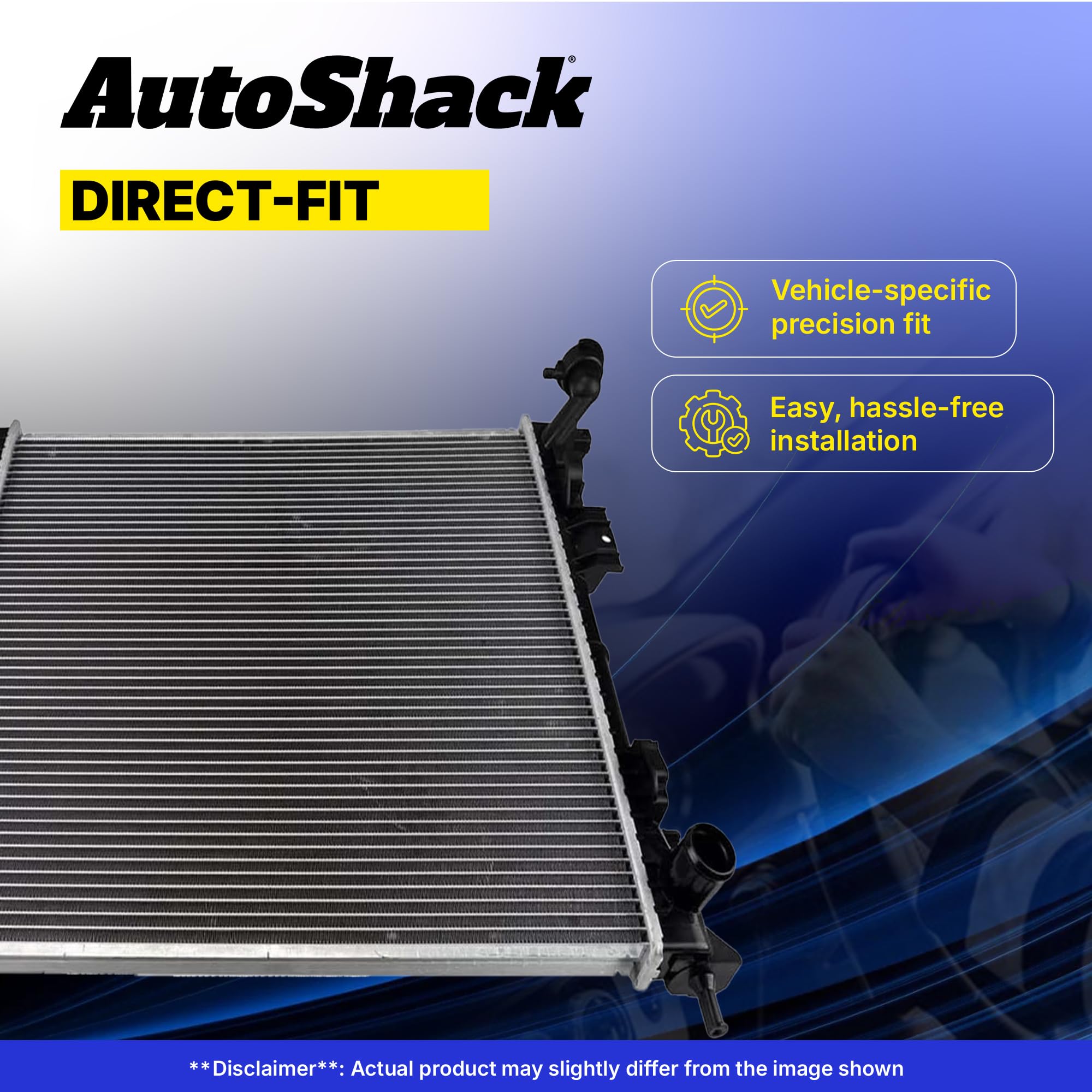 Auto Shack RK1168 Radiator for 2007-2011 Toyota Camry 2.4L/2.5L FWD - High-Performance Silver Replacement