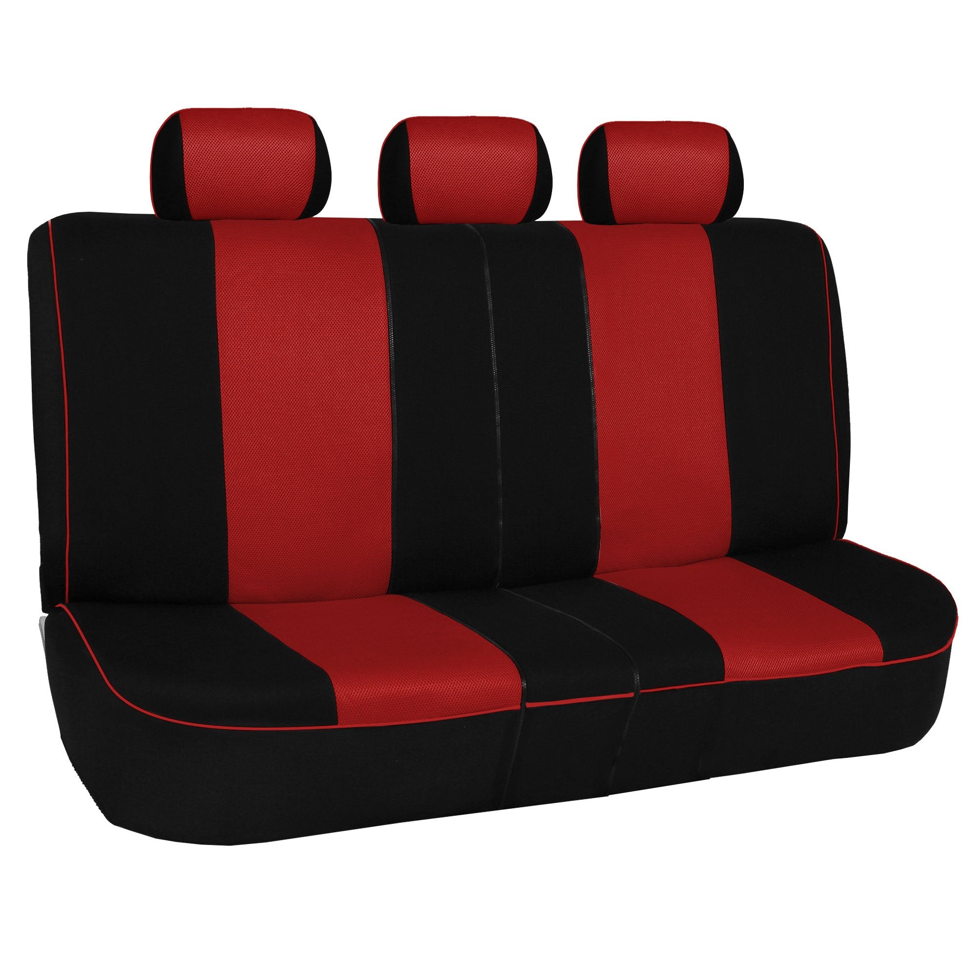 Fh Group Full Set Cloth Car Seat Covers - Universal Fit, Low Back Front Seat Covers, Airbag Compatible, Split Bench Rear Seat, W