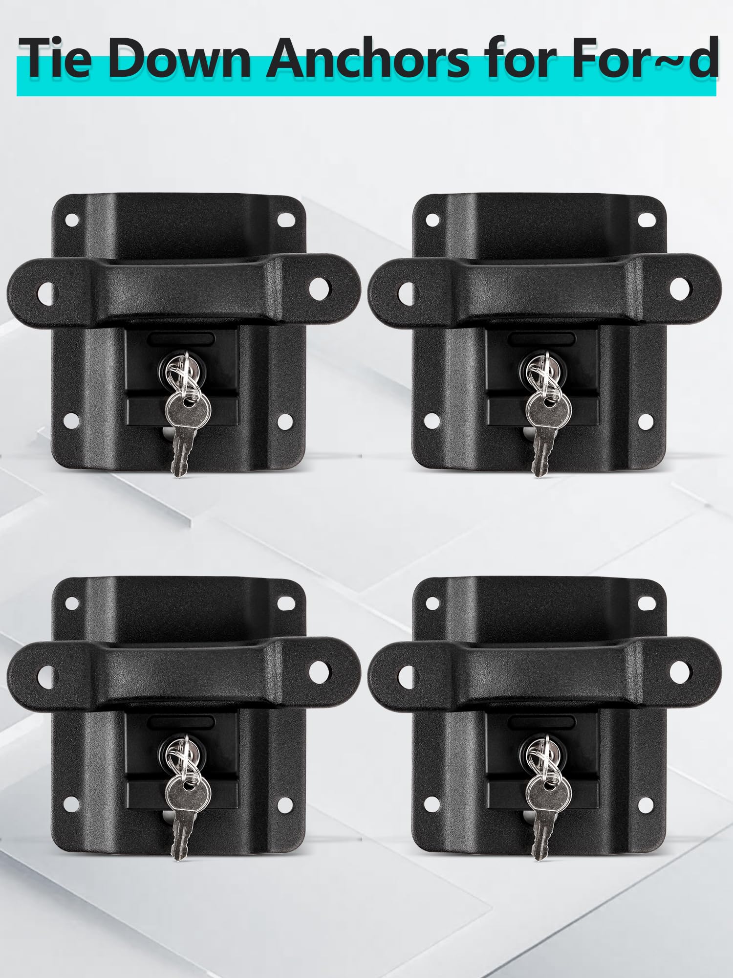 Truck Bed Tie Down Anchors Compatible with 2015-2025 F150 F250 F350 Box Link Tie Downs Plates Brackets,FL3Z-99000A64-B,FL3Z-9928