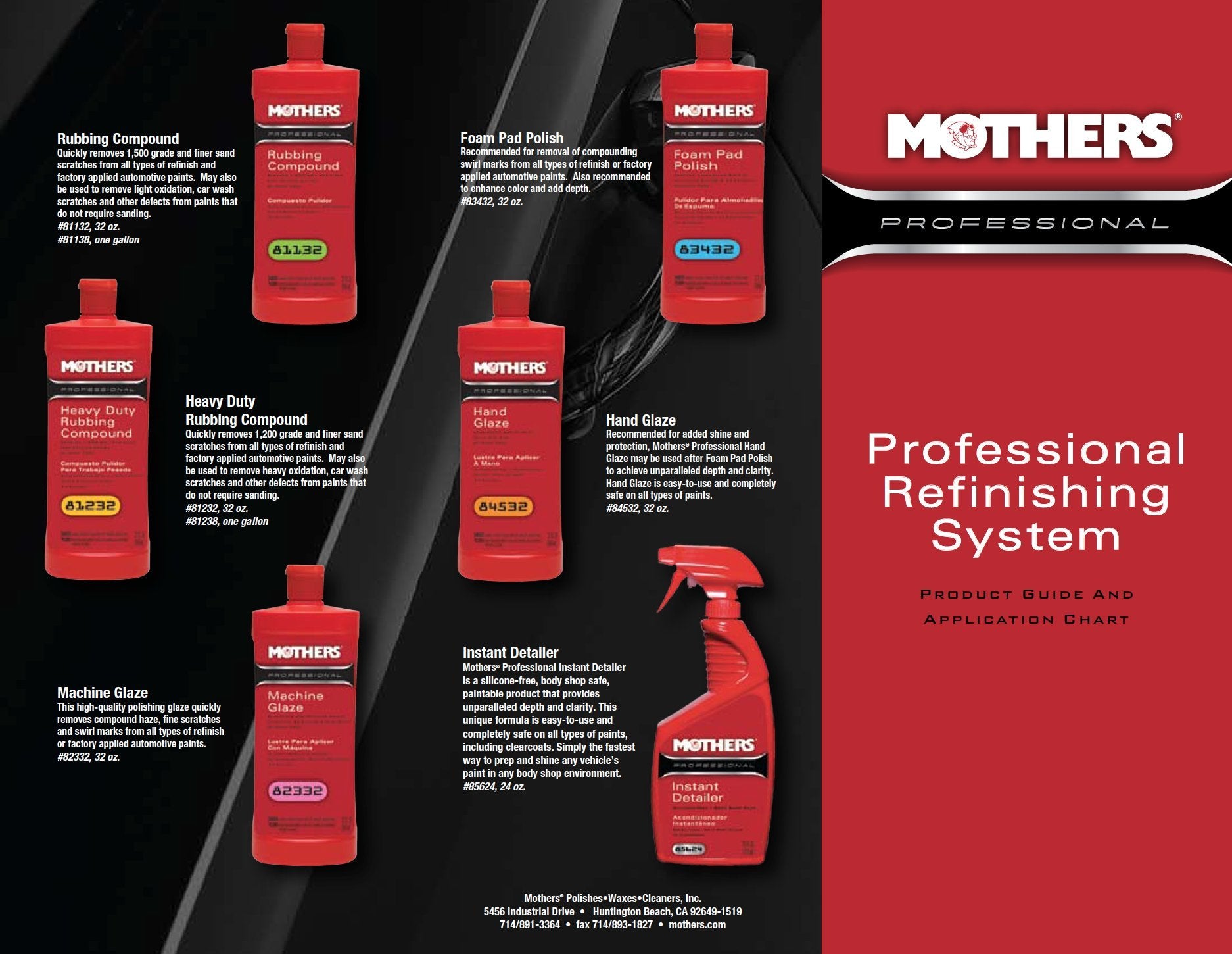 Mothers Professional Rubbing Compound 32 oz. - Model 81132, Red