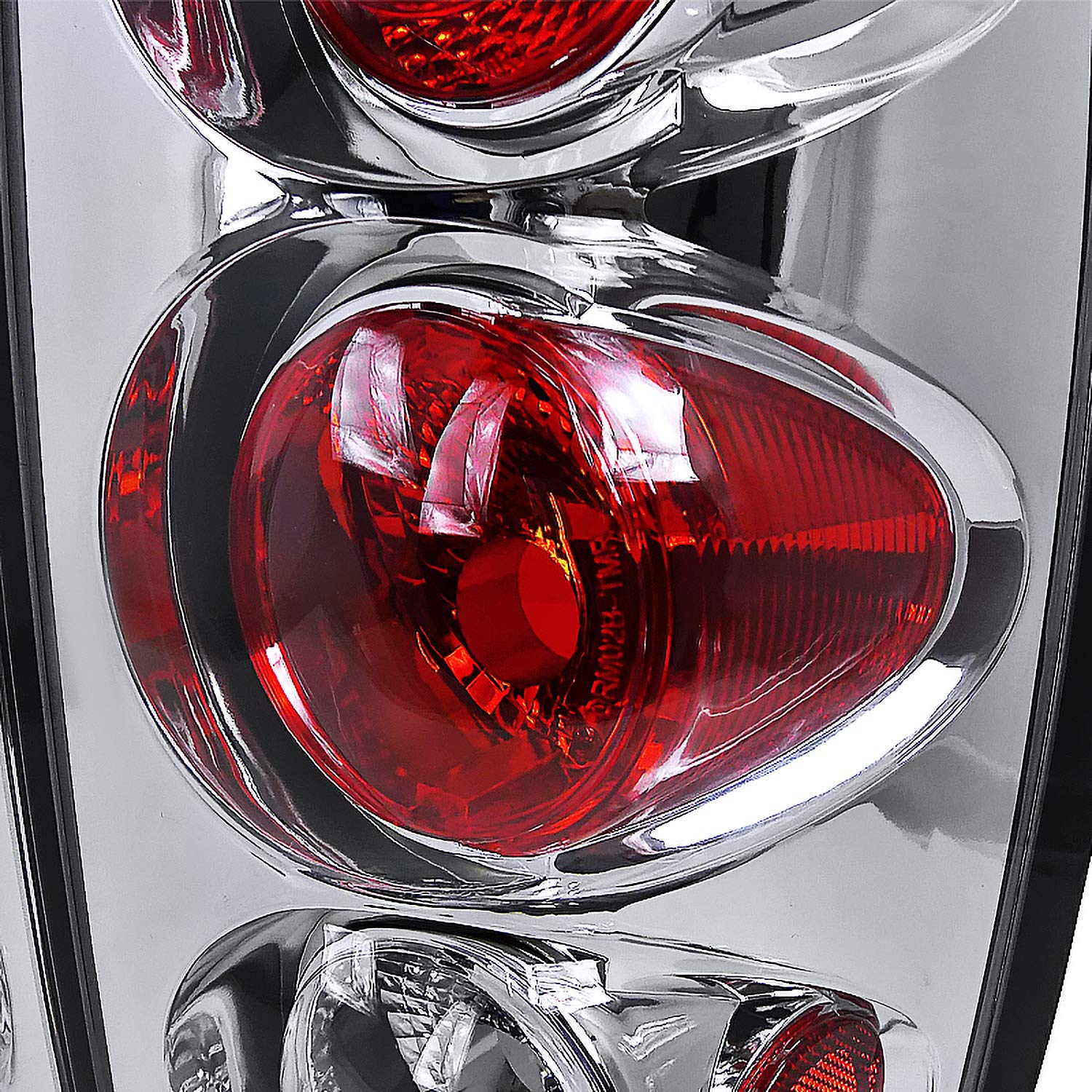 Spec-D Tuning Chrome Housing Clear Lens Tail Lights Compatible With 2002-2006 Dodge Ram 1500/2500/3500, Left + Right Pair Assemb