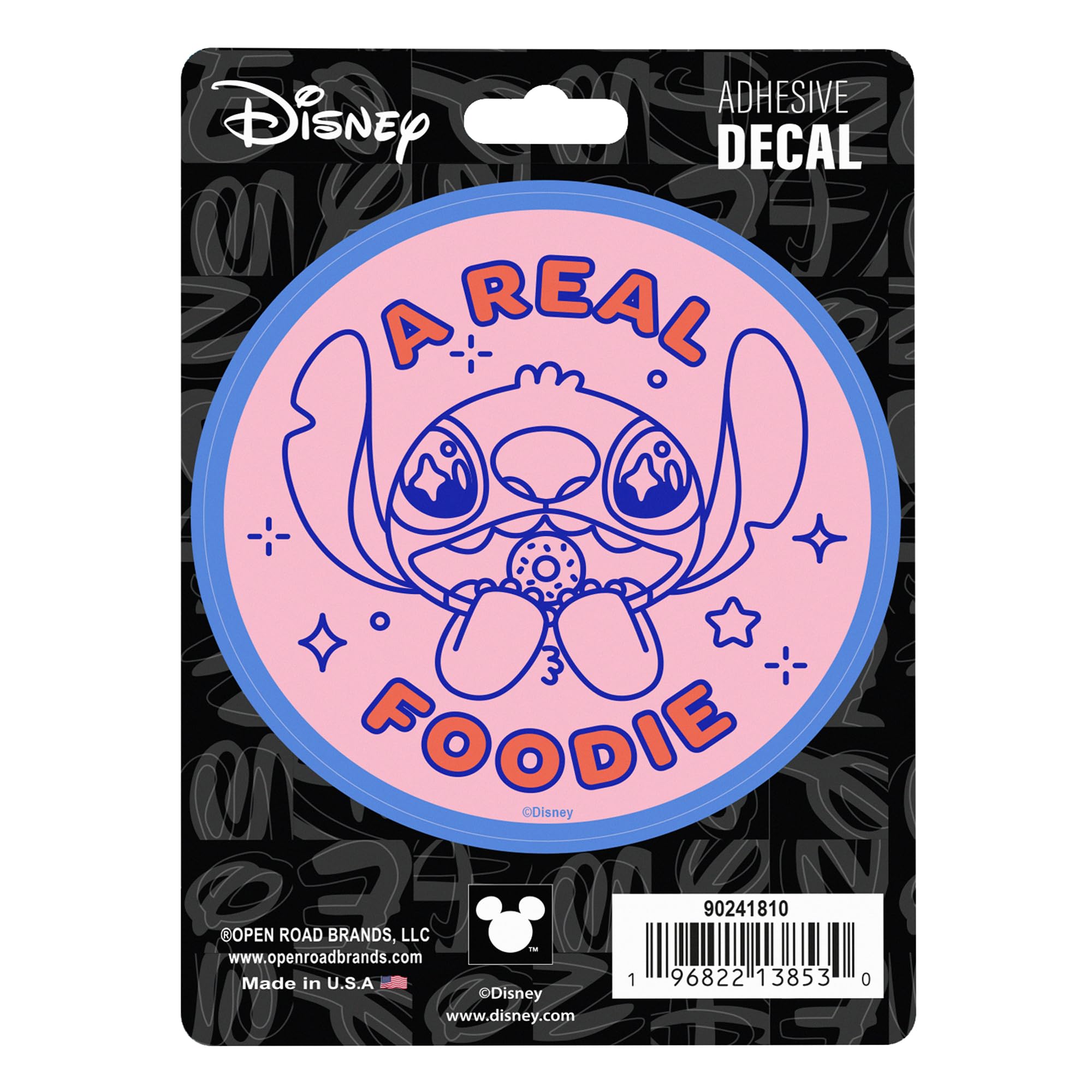 Disney Lilo and Stitch A Real Foodie Adhesive Vinyl Decal - Cute Stitch Sticker for Car or Truck