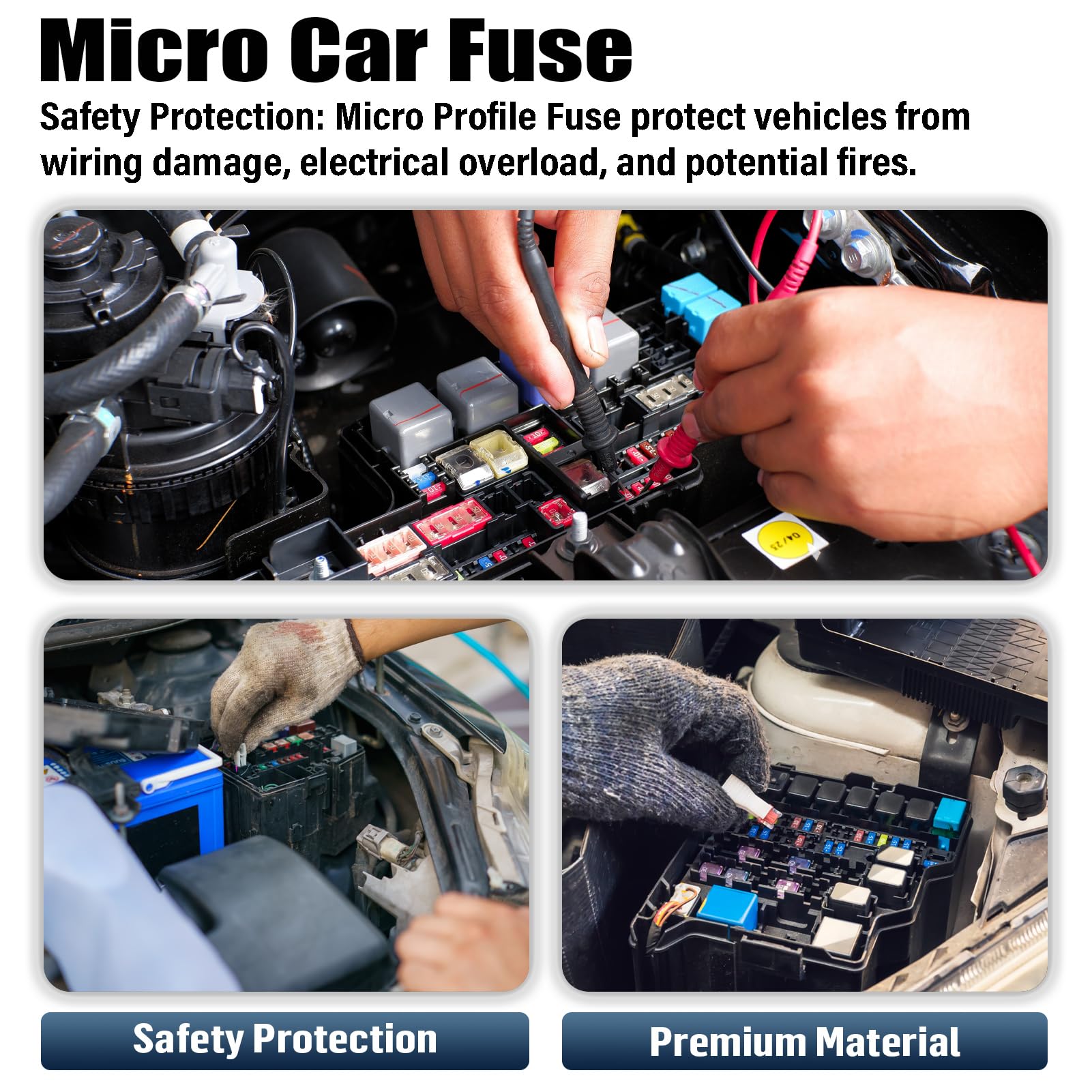 ALLECIN 4A Low Profile Mini Fuse 4 Amp Micro Car Fuses 4Amp Auto Blade Fusible Automotive Fusibles para Carro for RV Boat Automo