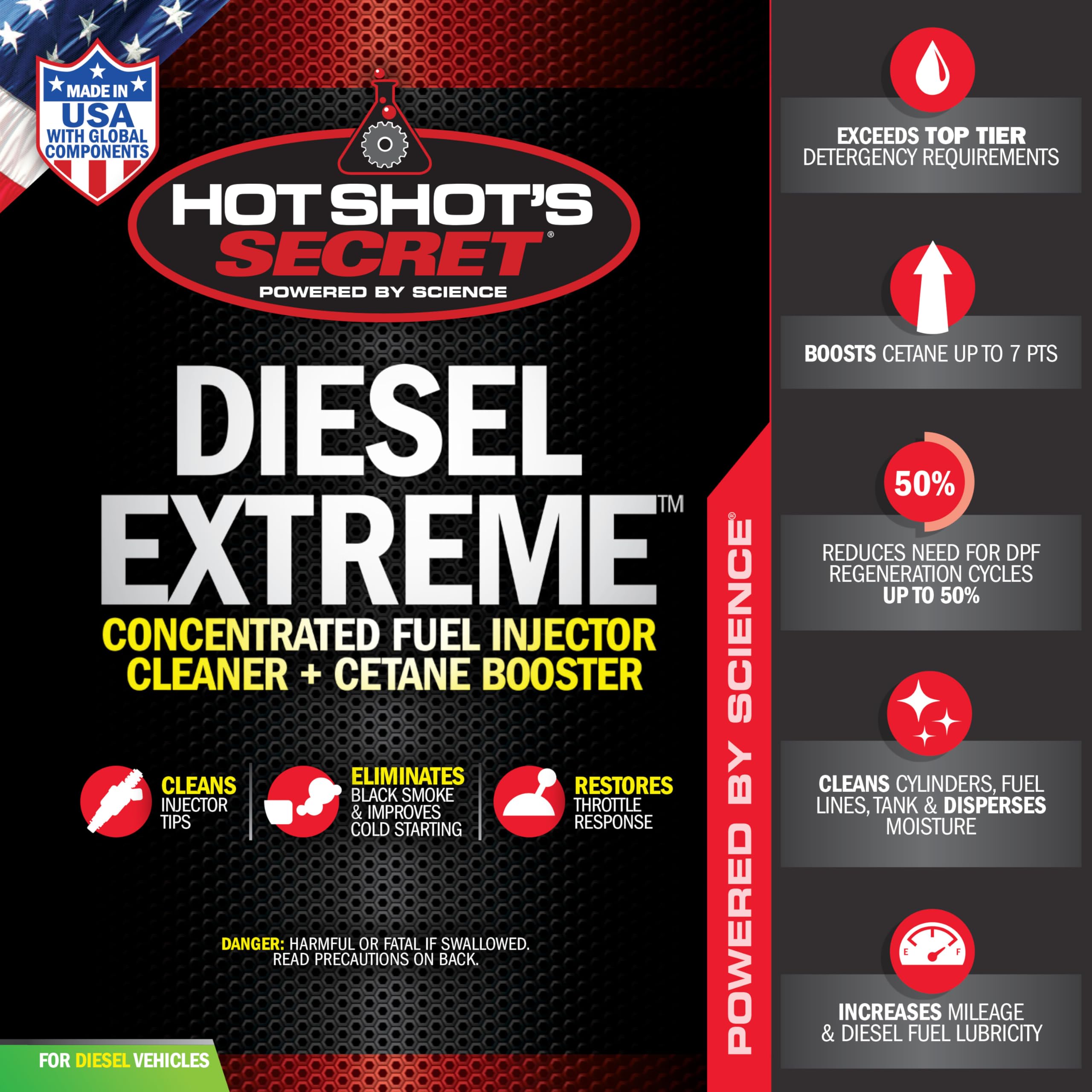 Hot Shot's Secret Diesel Extreme Clean and Boost - 64 fl. oz. - Amber - Model P040464Z