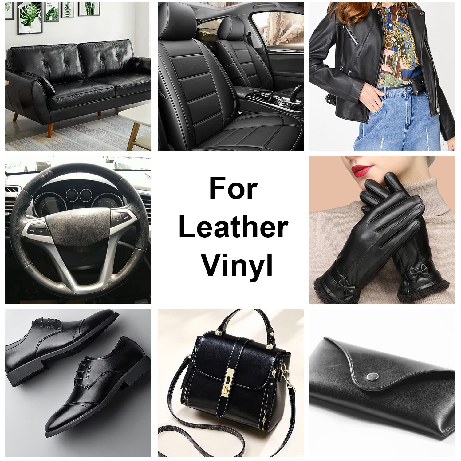 Drtulz Black Leather Recoloring Balm, Leather Color Restorer Conditioner, Leather Repair Kits For Vinyl Furniture, Sofa, Car Sea