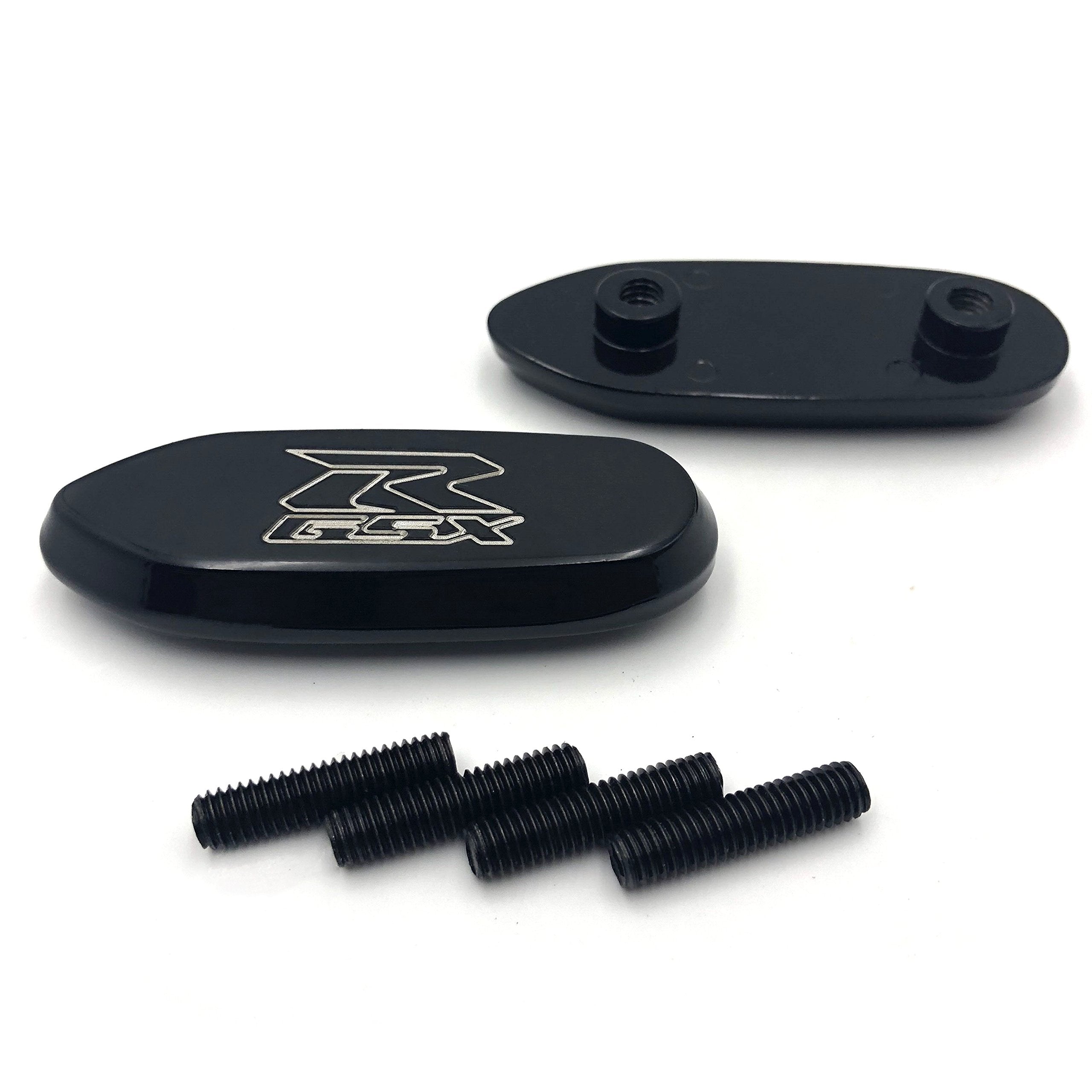 Httmt Mt222-010- Mirror Block Off Base Plates Compatible With Gsxr 600 750 1000 Gsx-R 2006-2008 Black