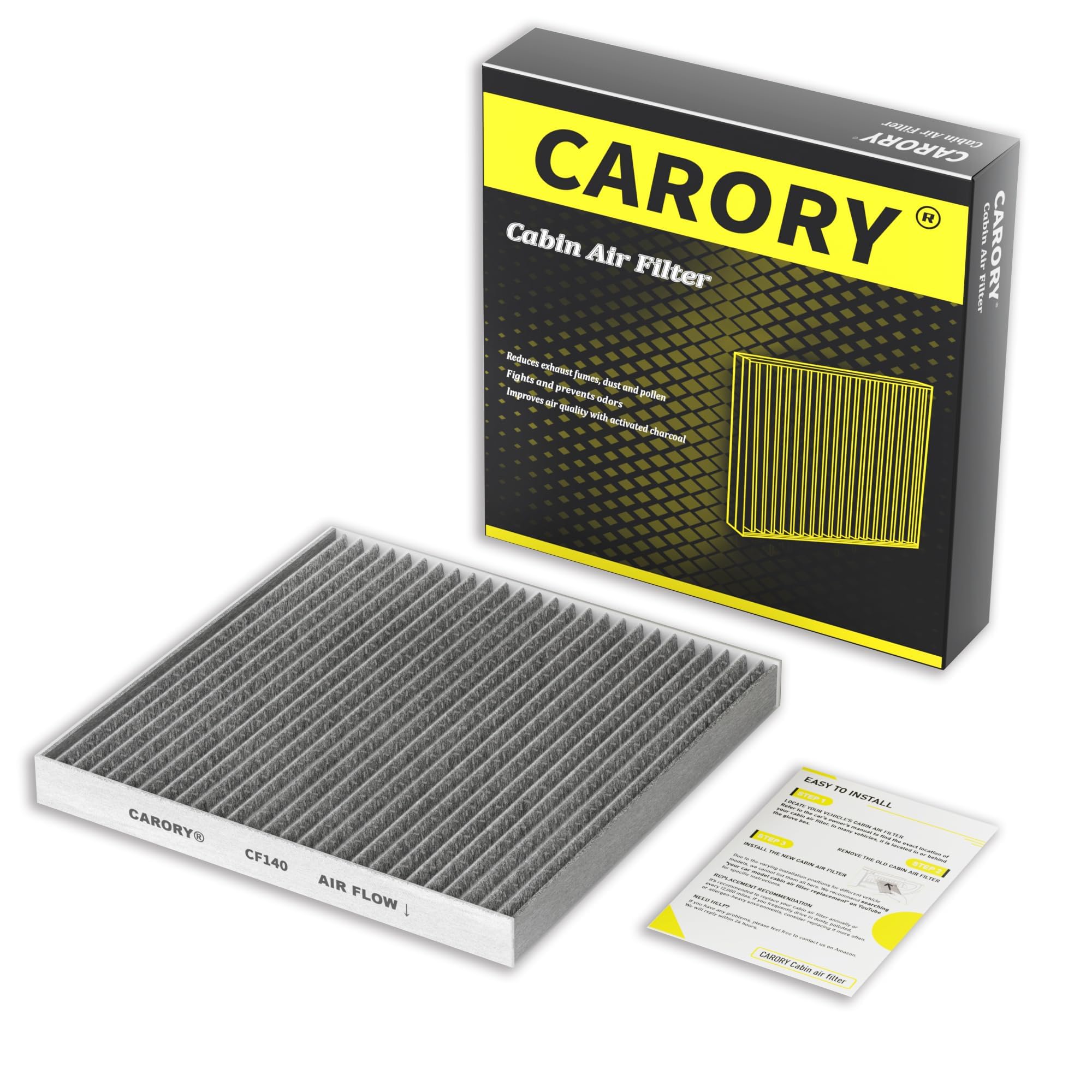 CARORY Cabin Air Filter w/Activated Carbon for Nissan Altima 02-06, Maxima 04-08, Murano 03-08, Sentra 00-06, X-Trail 02-13, Pat