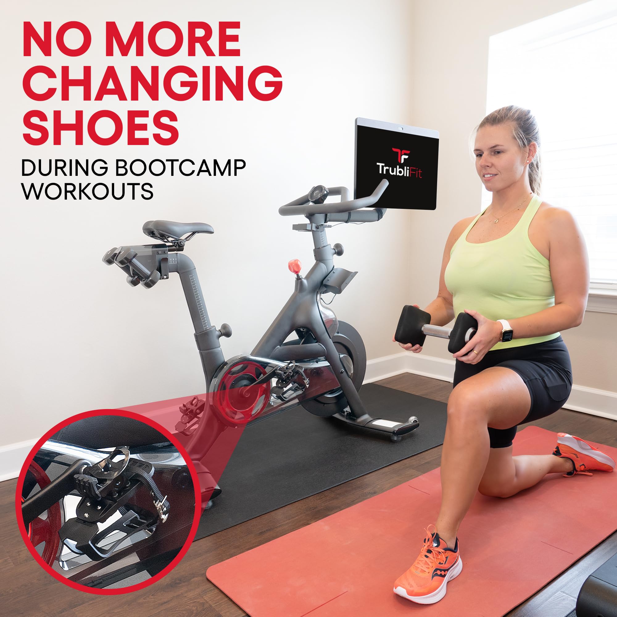 TrubliFit Dual Function Toe Cages - Convert Pedals to Toe Cages or Delta Cleats - Compatible with Peloton Bike & Bike+ - Aluminum