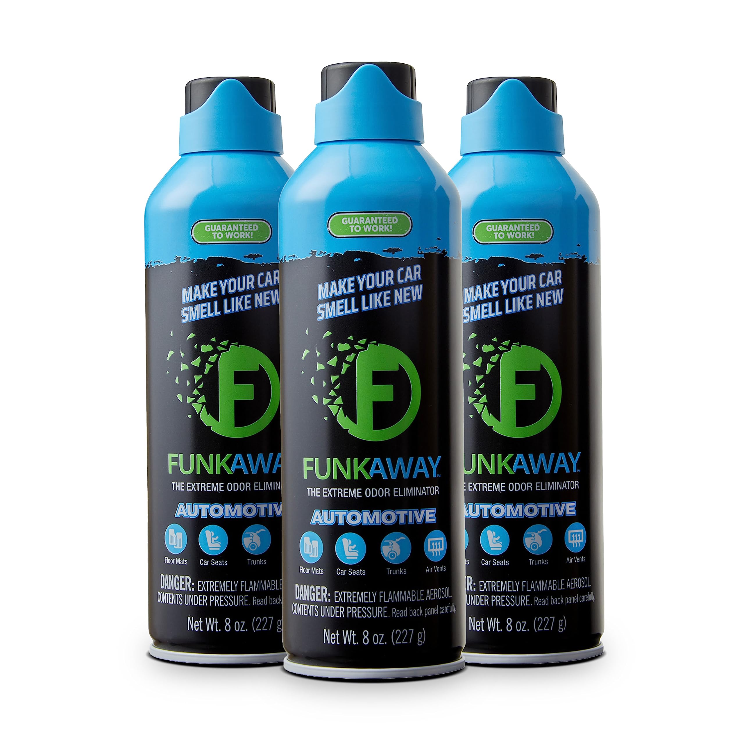 FunkAway Automotive Aerosol Spray, 8 oz., 3 Pack, The Extreme Odor Eliminator for Cars, SUVs, Trucks, RVs and Boats, Make Your C