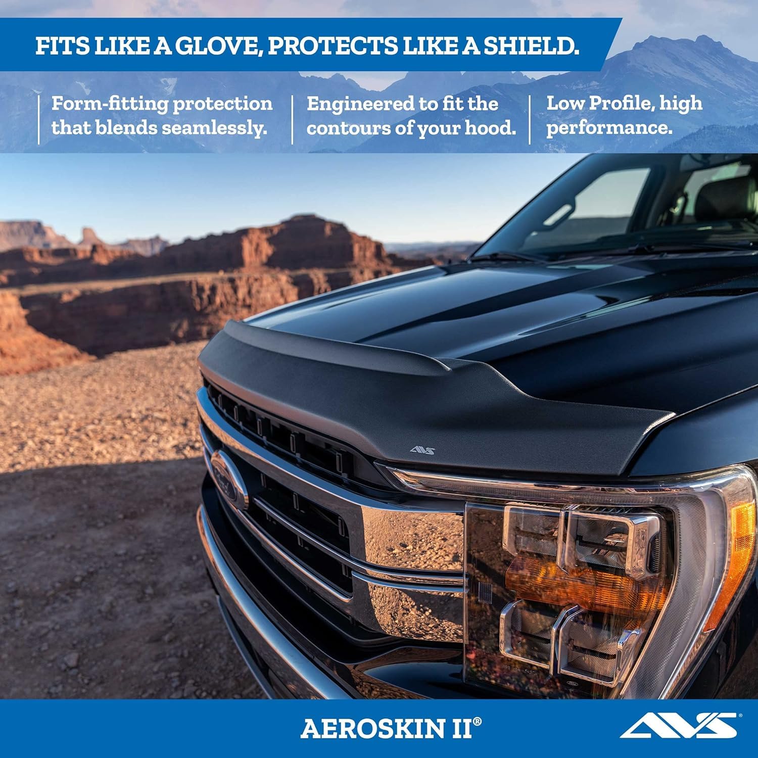 Auto Ventshade [Avs] Aeroskin Ii / Hood Protector | Fits 2019 - 2023 Ram 1500 Classic Body, 09 - 18 Ram 1500 (Excludes Sport/Rebel), 1 Pc. | Textured Black - 436004