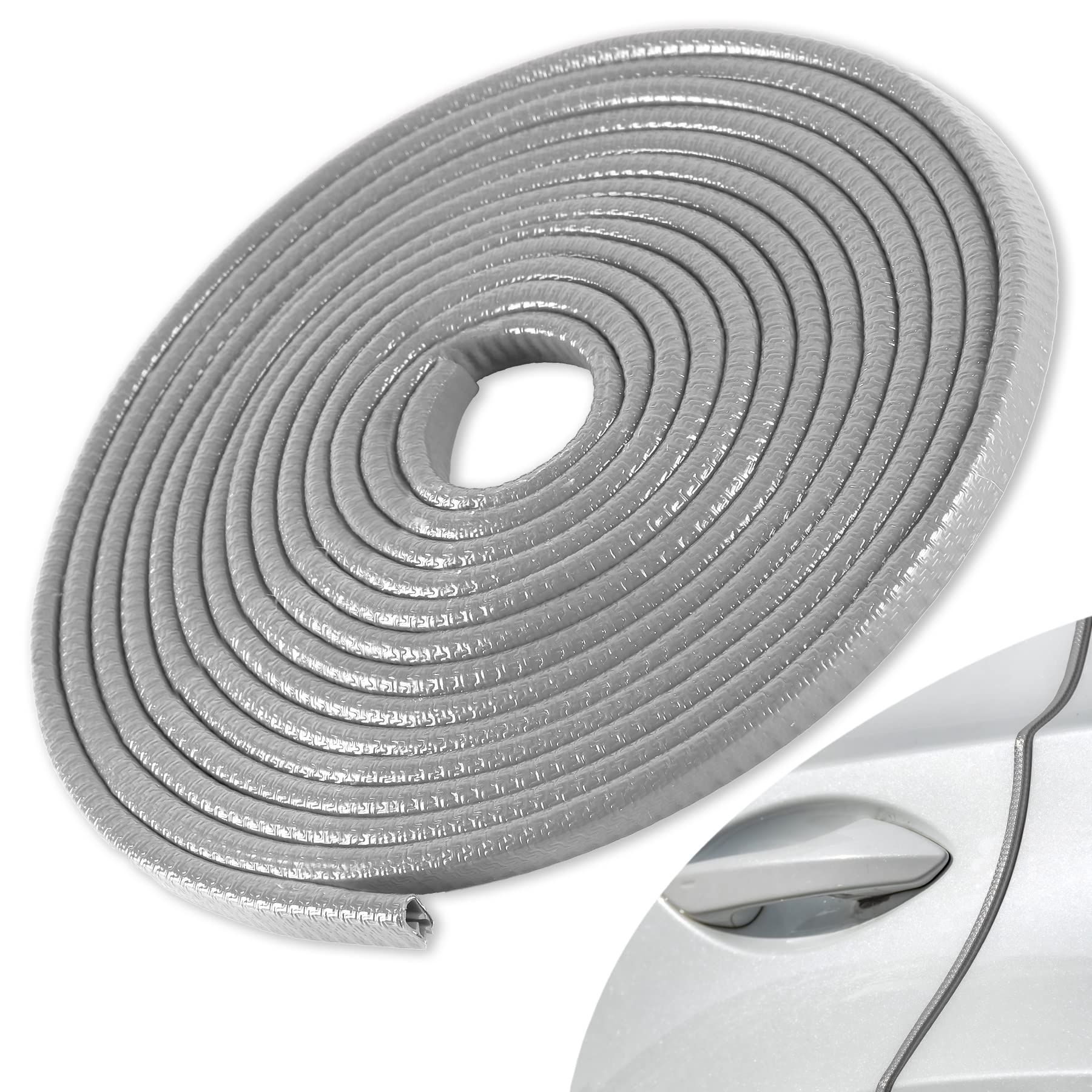Singaro 33Ft (10M) Car Door Edge Guard, No Glue Rubber Decorative Protective Strip, Car Door Entry Protector, Applicable To Car, Truck, Suv And Atv, Car Exterior Accessories(Gray)