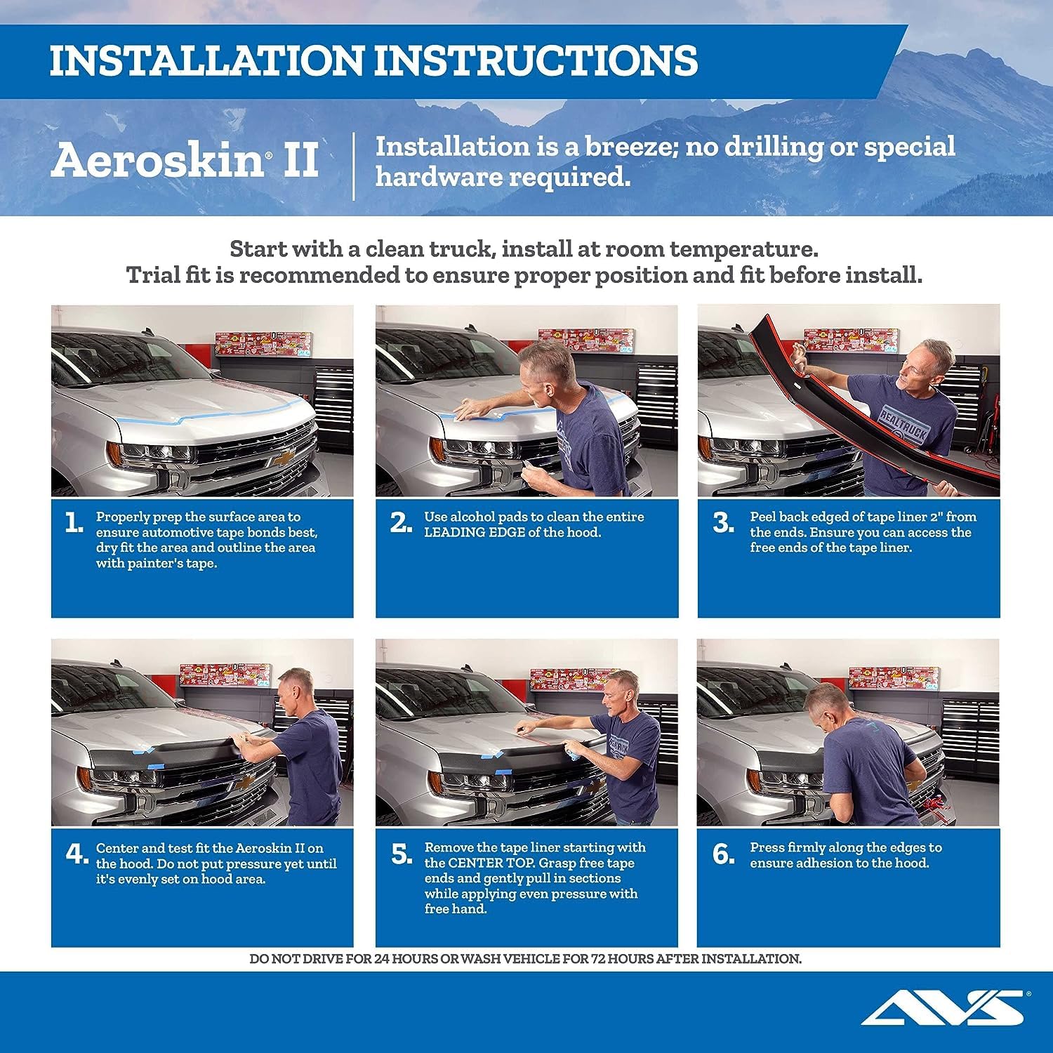 Auto Ventshade [Avs] Aeroskin Ii / Hood Protector | Fits 2016 - 2023 Toyota Tacoma, 1 Pc. | Textured Black - 436079