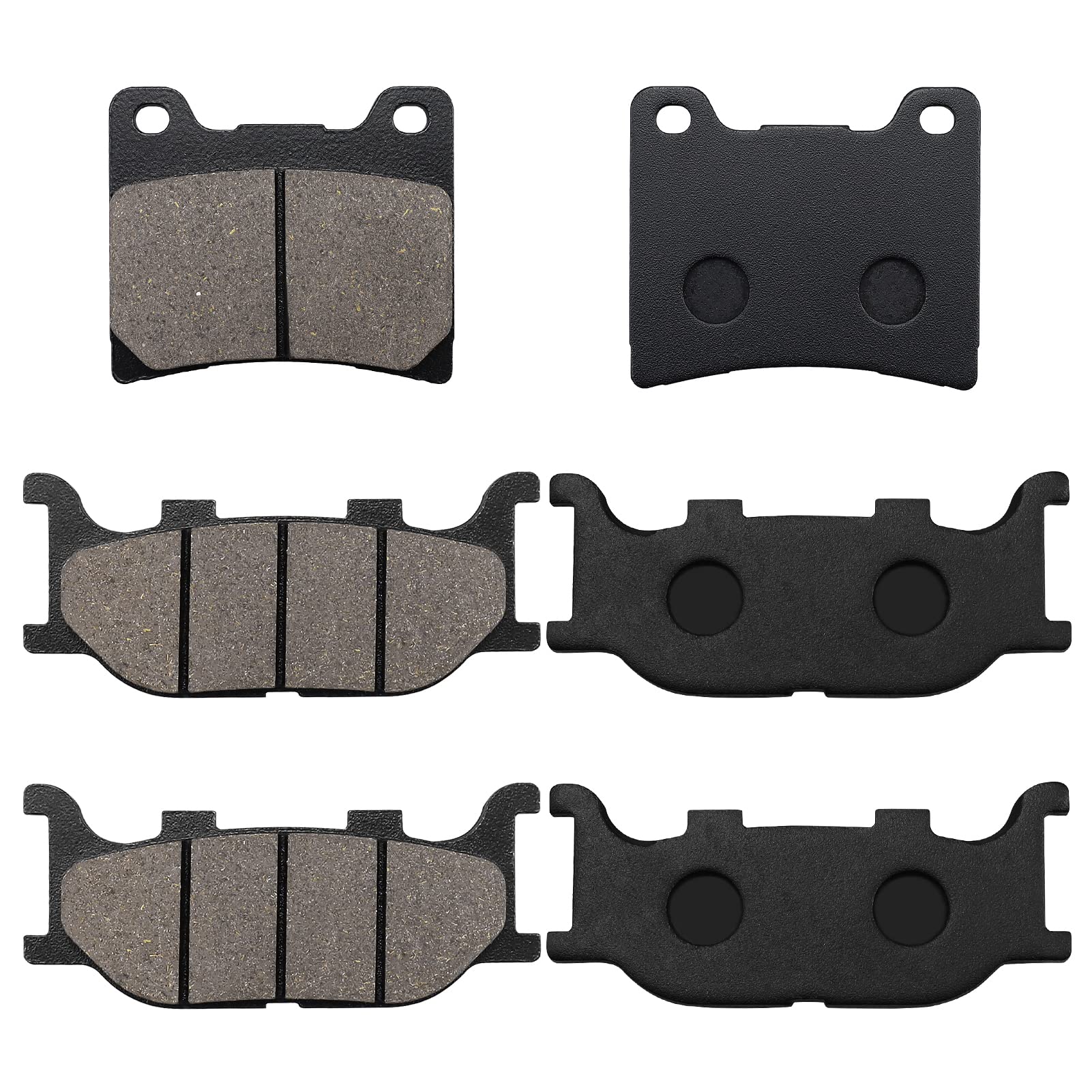 SOLLON Front and Rear Brake Pads for Yamaha XVS1100 Vstar 1100 Custom Midnight 2007-2008 / XVS1100 V-star Custom / Classic / Sil