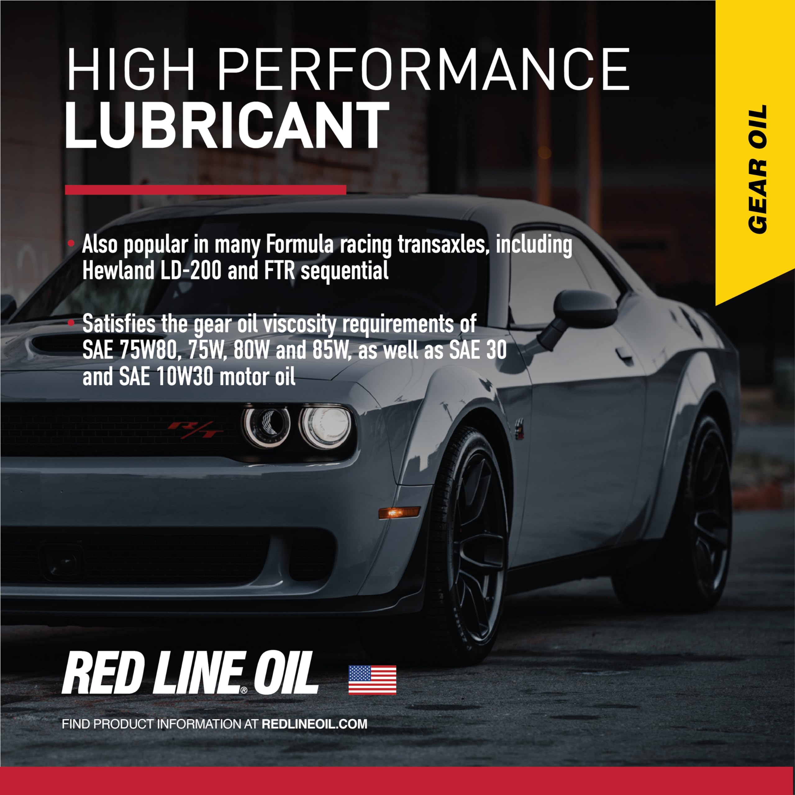 Red Line 50104 Full Synthetic Gear Oil 75W85 GL-5 for Hypoid Limited Slip Differentials - 4 Quart