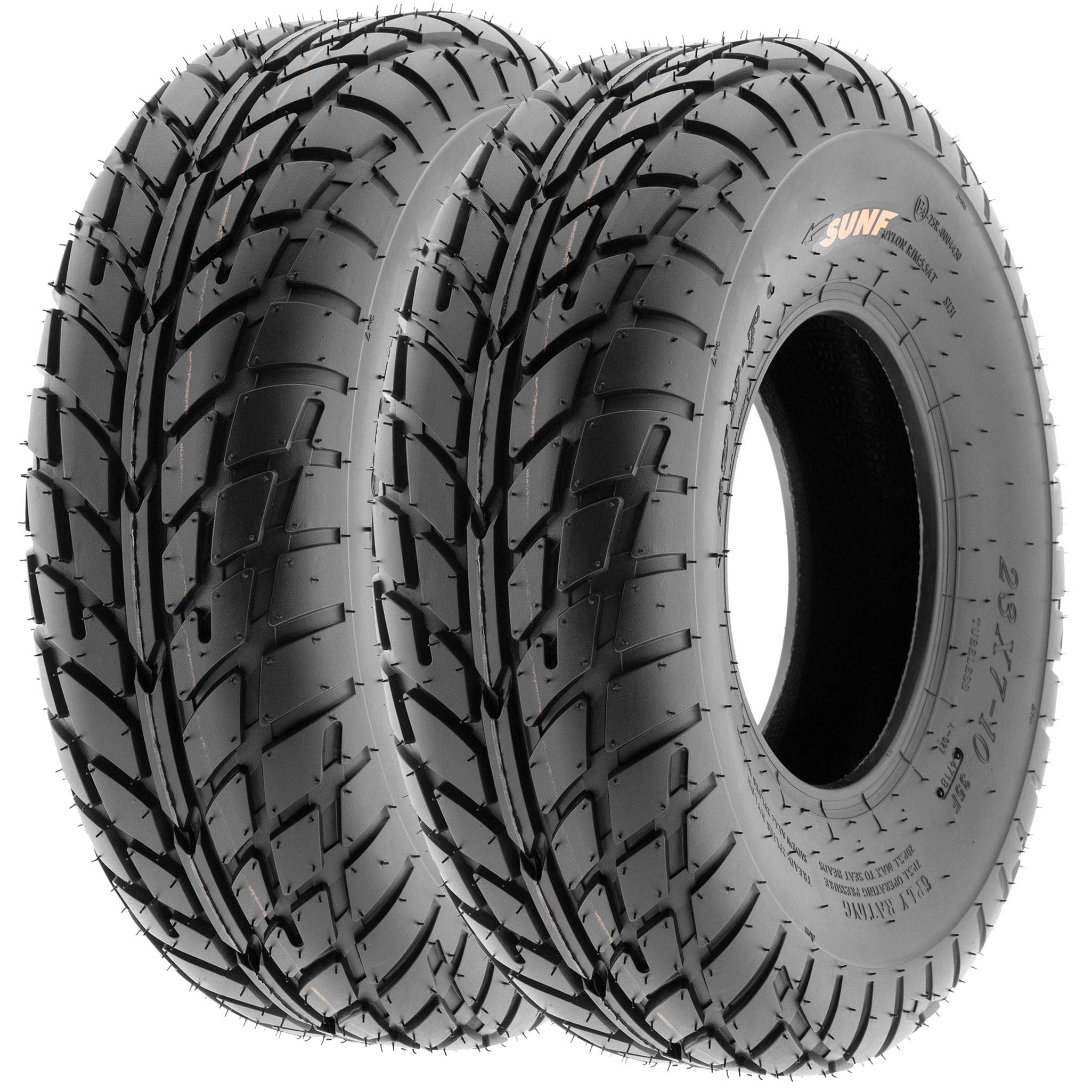 Set Of 4 Sunf A021 Tt Sport Atv Utv Flat Track Tires 20X7-8 Front & 18X9.5-8 Rear, 6 Pr, Tubeless