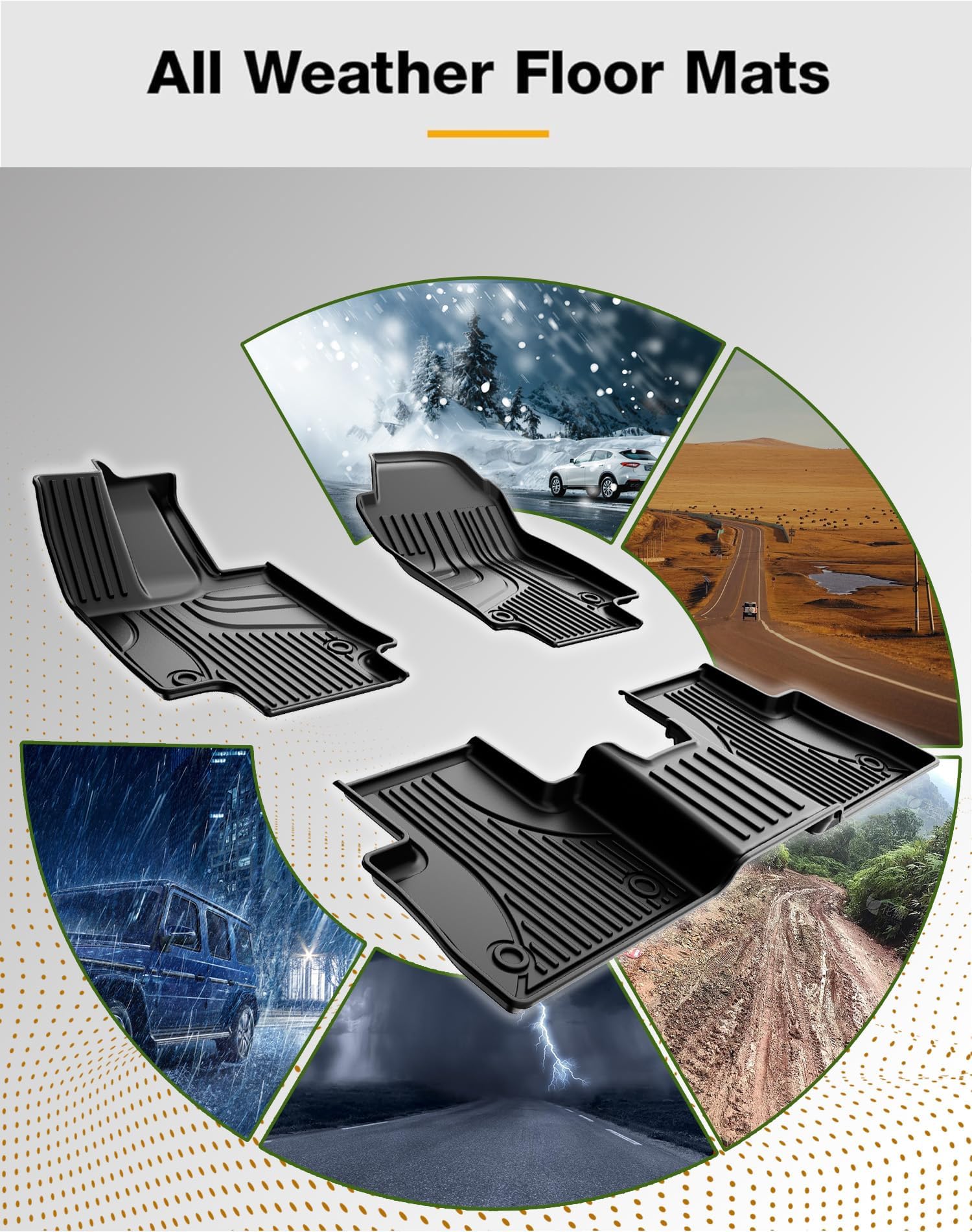 IKABEVEM All Weather Floor Mats & Cargo Liner for 2022-2025 Lexus NX250/NX350/NX350h/NX450h+ - TPE, Custom Fit,