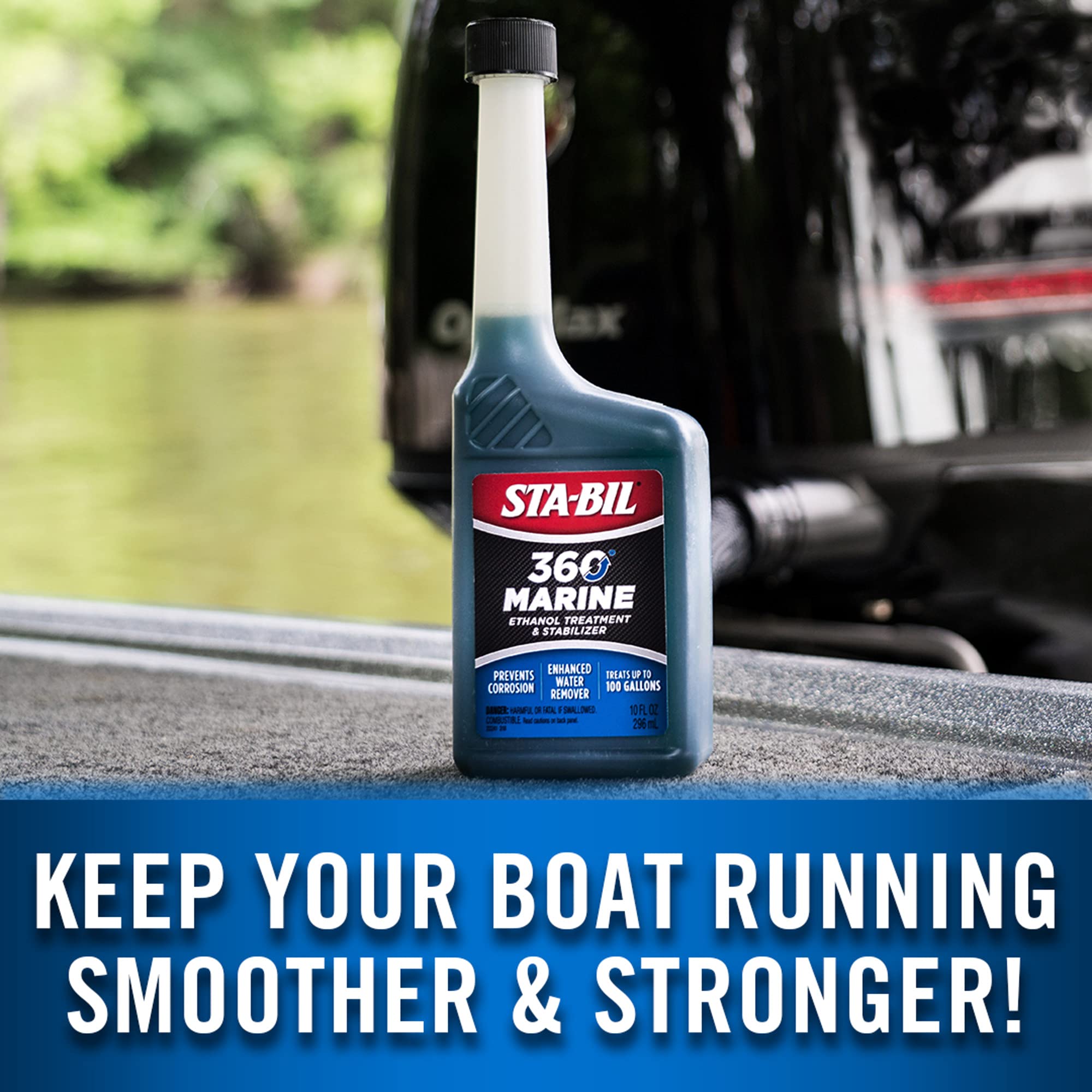 STA-BIL 360 Marine Fuel Stabilizer - Prevents Corrosion, Cleans Fuel System - 10 fl. oz., Model 22241, Blue
