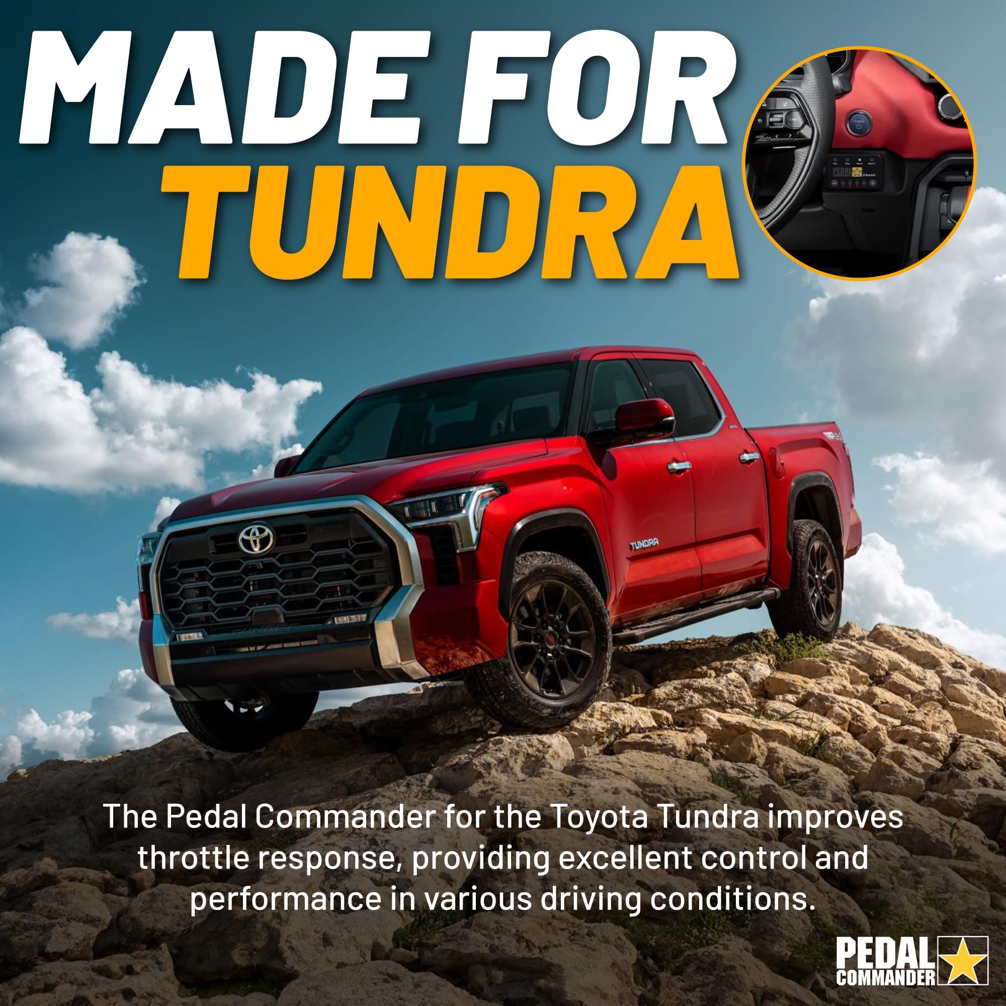 Pedal Commander For Toyota Tundra 2022-2025 Throttle Response Controller - Fits 3Rd Gen, Sr, Sr5, Limited, Platinum, 1794, Trd P