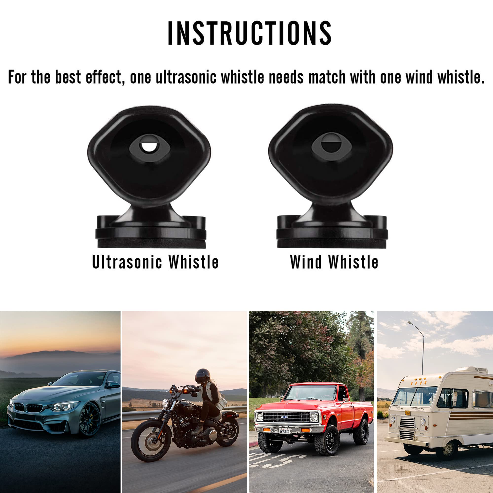 SEVEN SPARTA Save a Deer Whistles - 4PCS Deer Warning Devices for Cars & Motorcycles, Durable Plastic, Model SS001