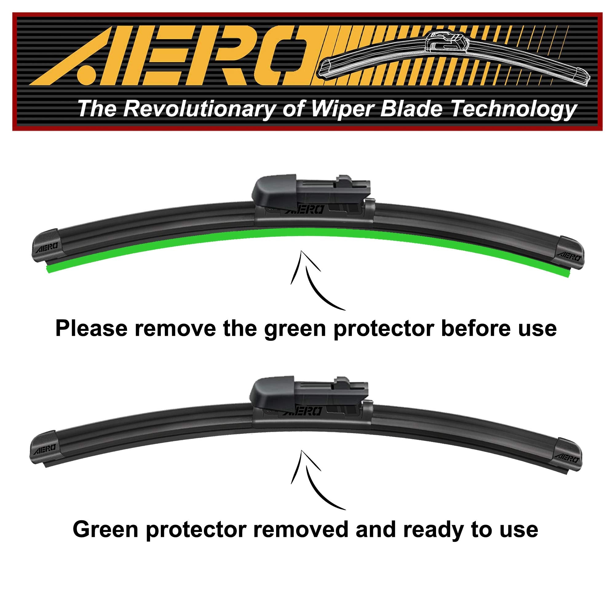 Aero Avenger 26'+20' Premium All-Season Windshield Wiper Blades Oem Replacement For Volvo Xc70 2016-2008 (Set Of 2)