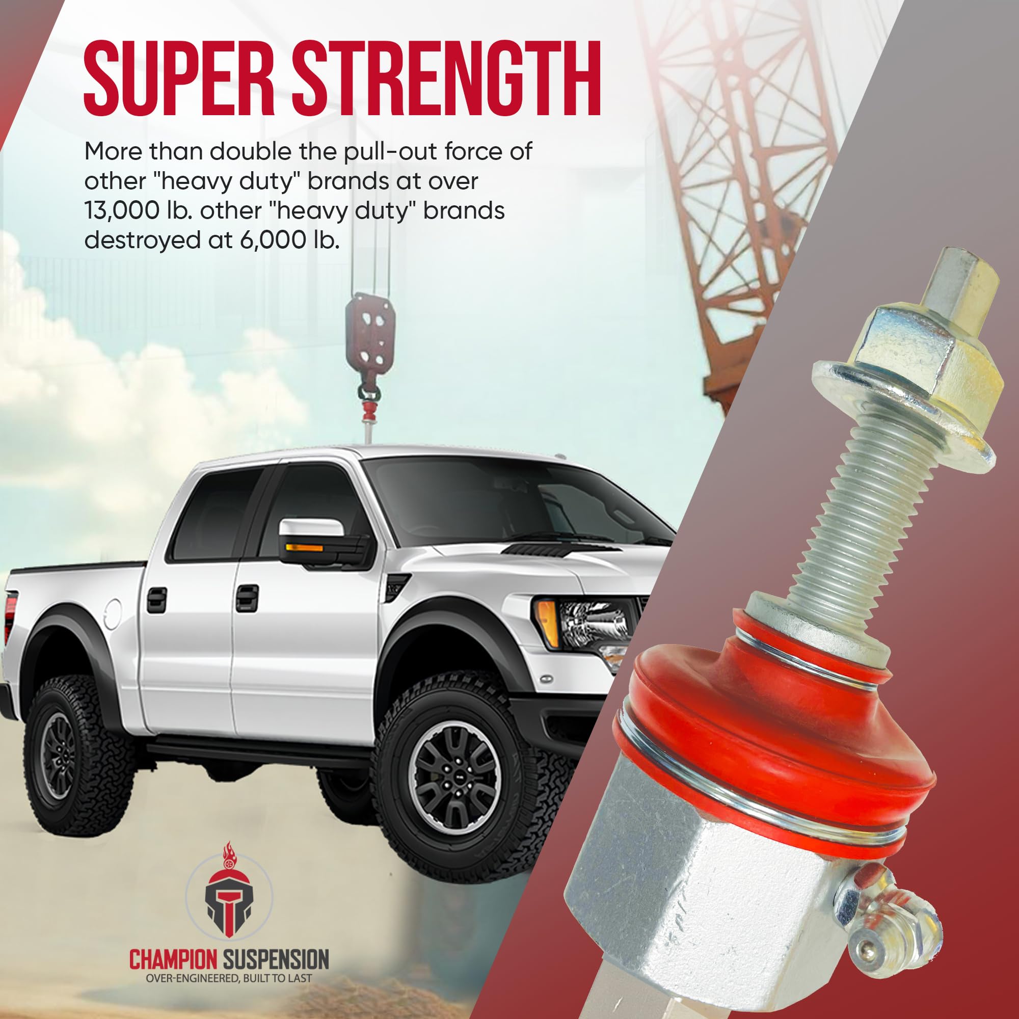 Champion Suspension Pair Front Sway Bar Stabilizer Code Red Extreme Link Kit Fits Ram 1500 2006-2018, Ram Classic 2019-2024 - K8