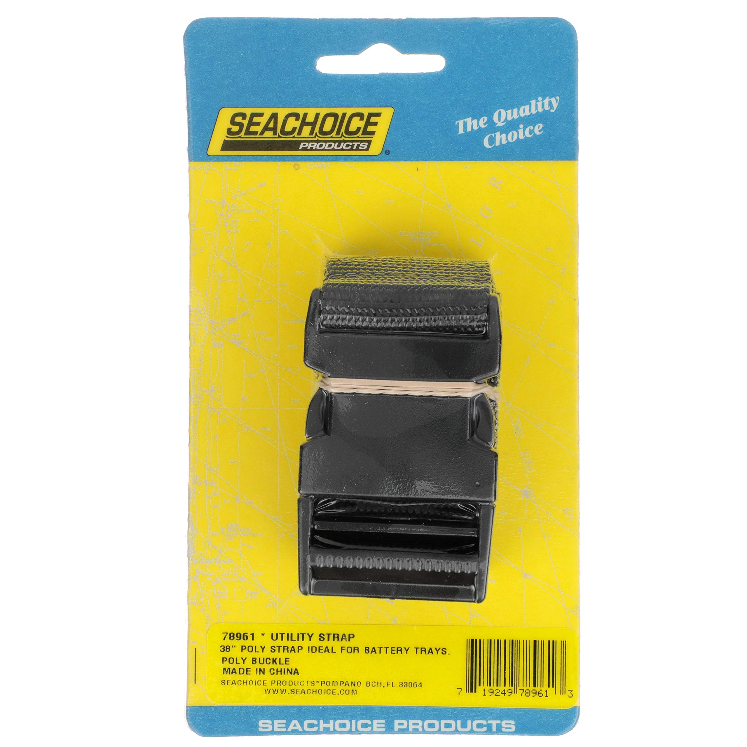 Seachoice Battery Tie Down Strap, 38 In., Black