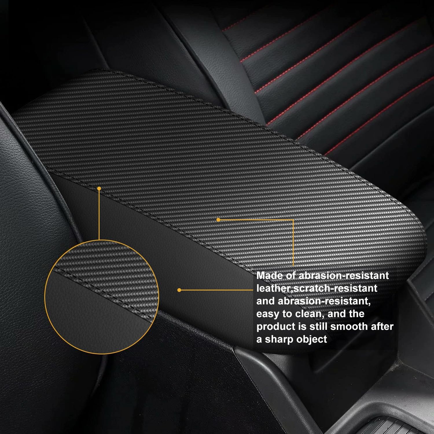 Aomsazto Armrest Covers For 2019-2024 Nissan Altima Carbon Fiber