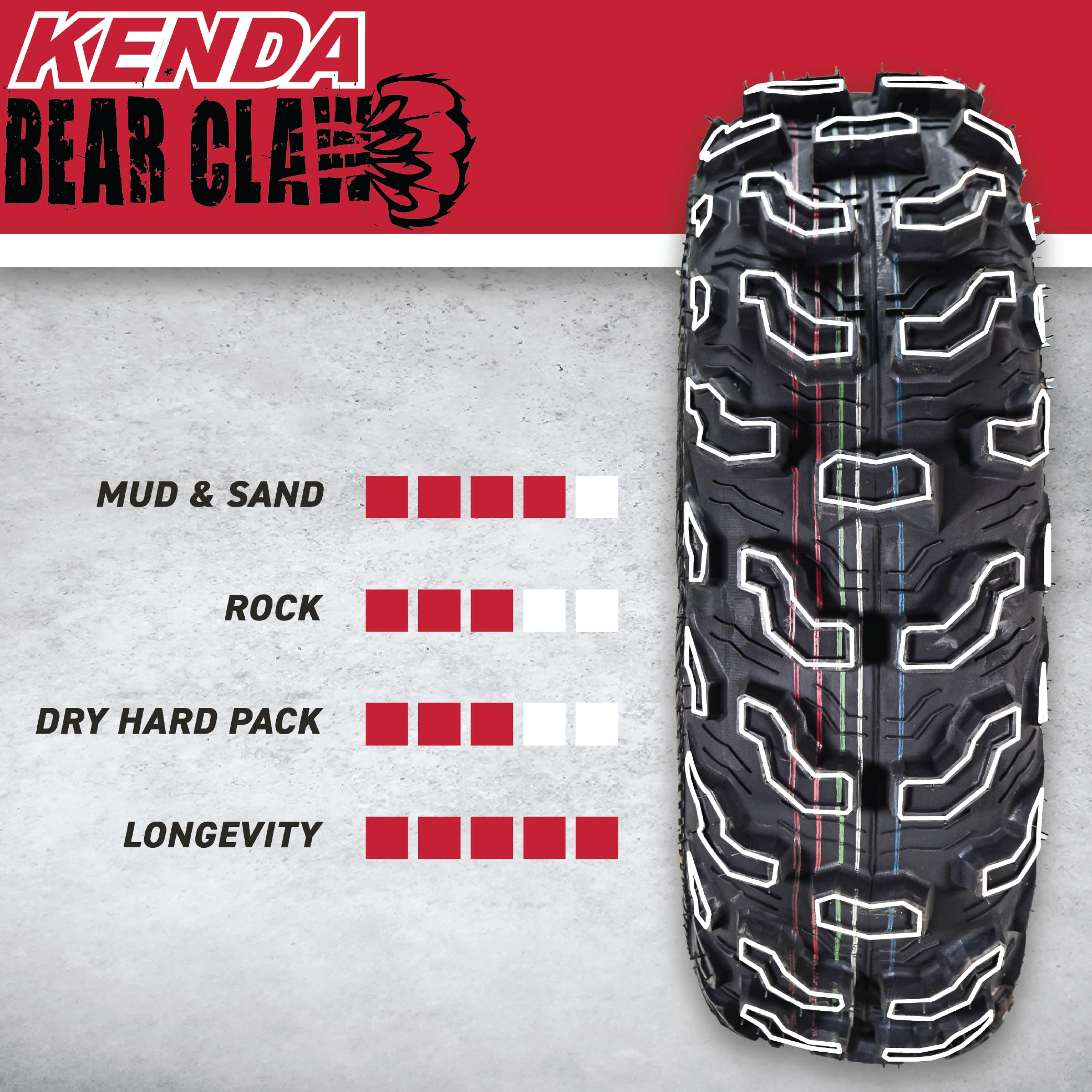 Kenda Bearclaw Ex K573-21X7-10 Front Tires For All Terrain (Atv), Utv, And Side By Side (Sxs) Vehicles With Tr-6 Inner Tubes - B