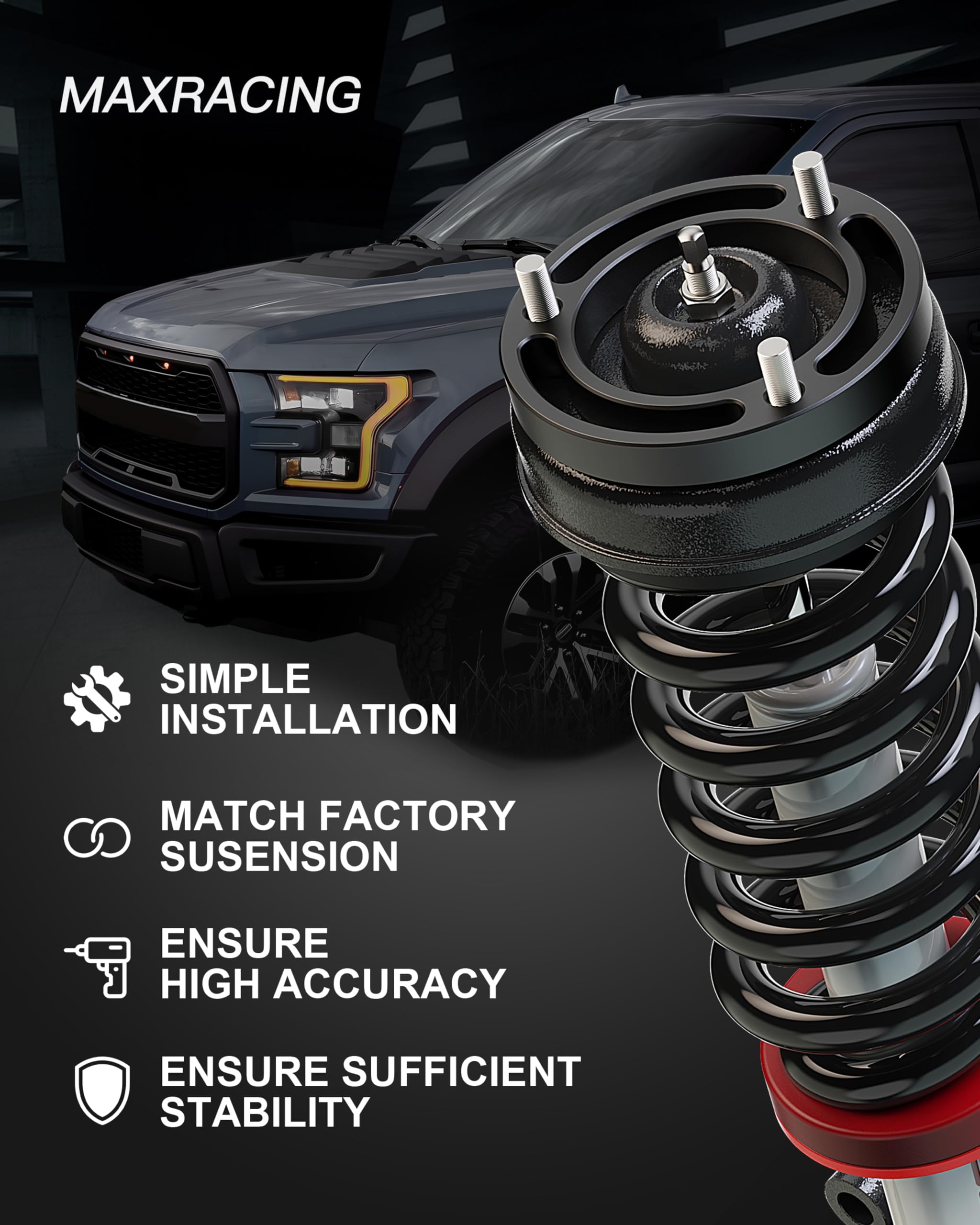 MAXRACING Leveling Lift Kit for 2007-2020 Chevy Tahoe/Suburban, 3.5" Front & Rear, 4WD/2WD, Enhanced Suspension Performance