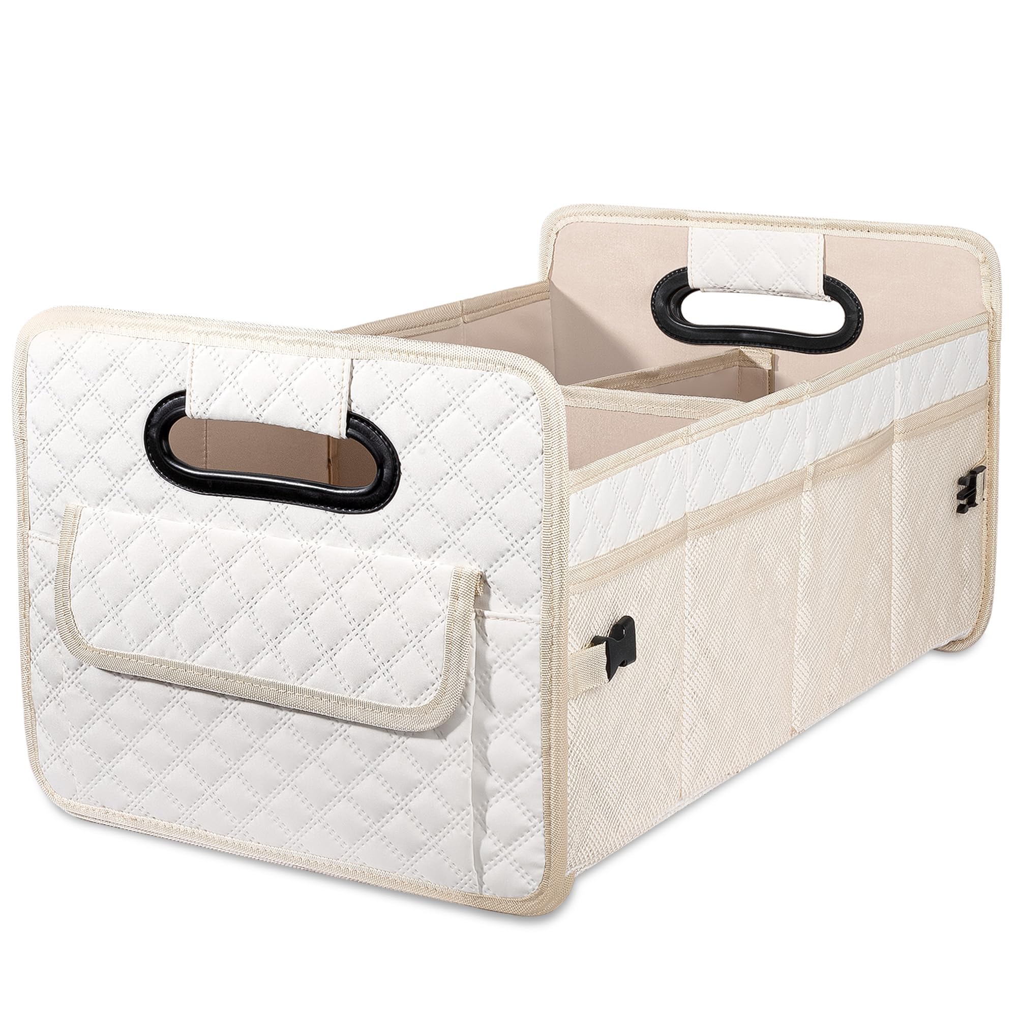 JiatuA Car Trunk Organizer for SUV, Car Storage Organizer Collapsible Multi Compartment Container Box Adjustable Car Accessories
