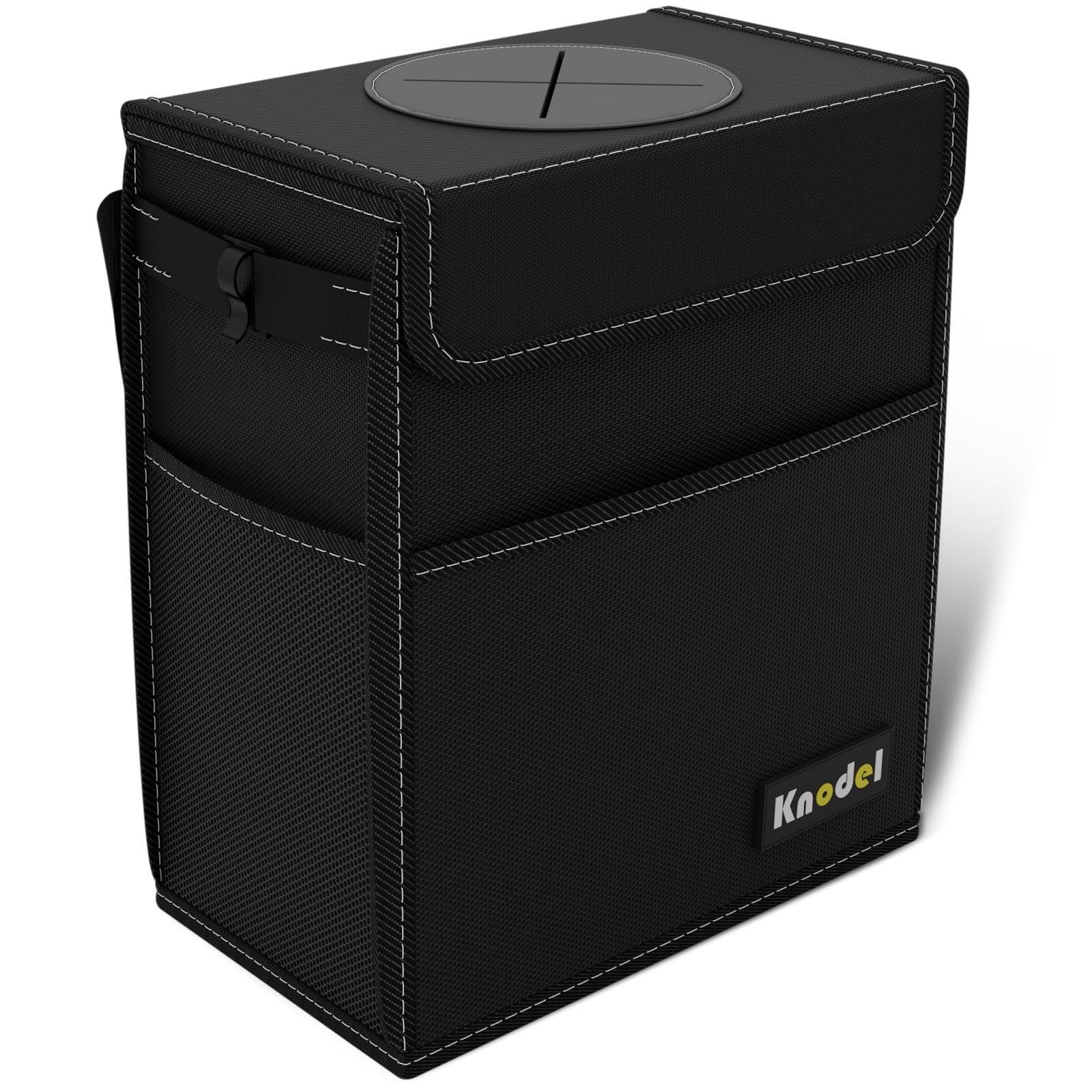 Knodel Car Trash Can, Waterproof Car Garbage Can, Car Trash Bag With Lid, Leak-Proof Car Trash Bin, Car Trash Hanging (Large, Bl
