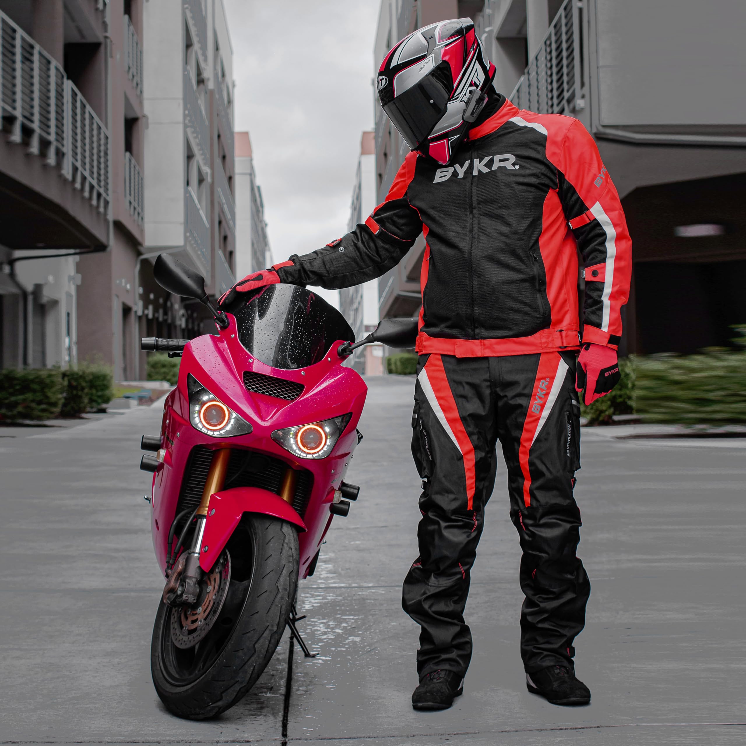Bykr All-Weather Motorcycle Gloves For Men & Women - Protection For Dirt Bike, Bmx, Mx, And Atv Riding - Red S