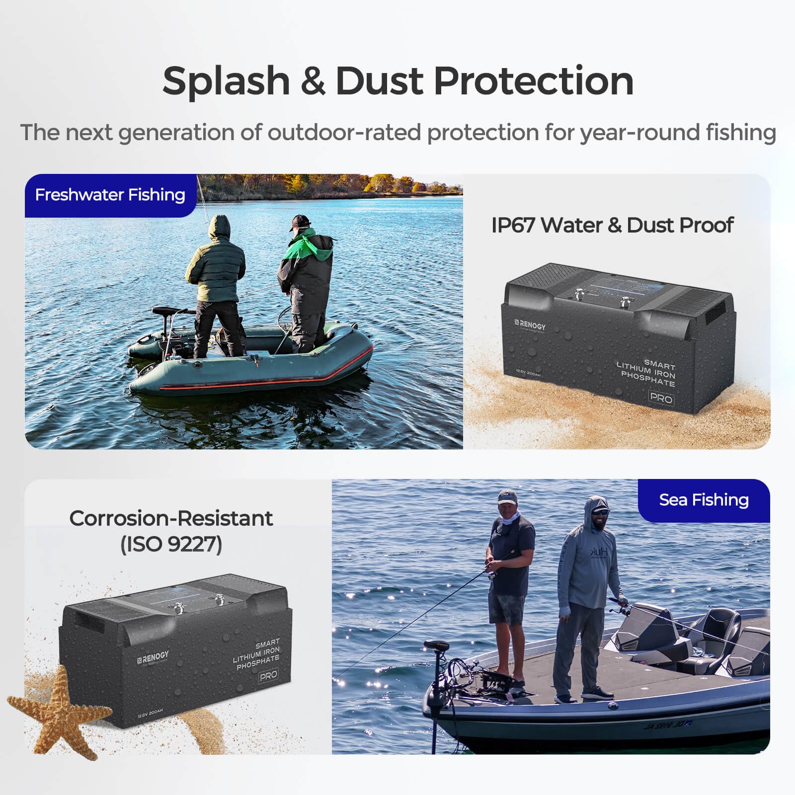 Renogy 12V 200Ah Bluetooth Self-Heating Lithium LiFePO4 Deep Cycle Battery, 5000+Deep Cycles, dust-Proof IP67, Backup Power for