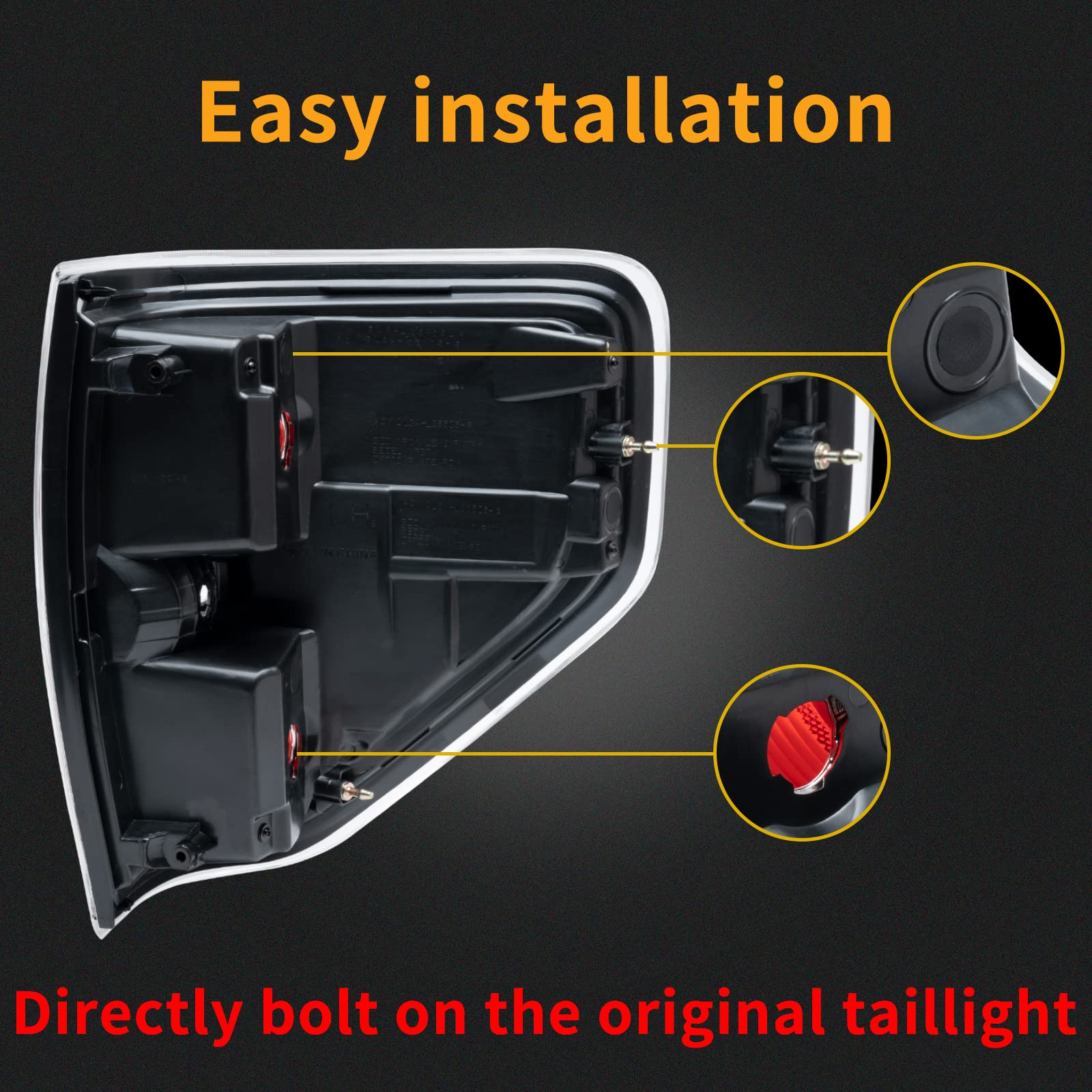 Mikafex Tail Light Compatible With Ford F150 F-150 2009 2010 2011 2012 2013 2014 Passenger And Driver Side Smoked Taillights Rep