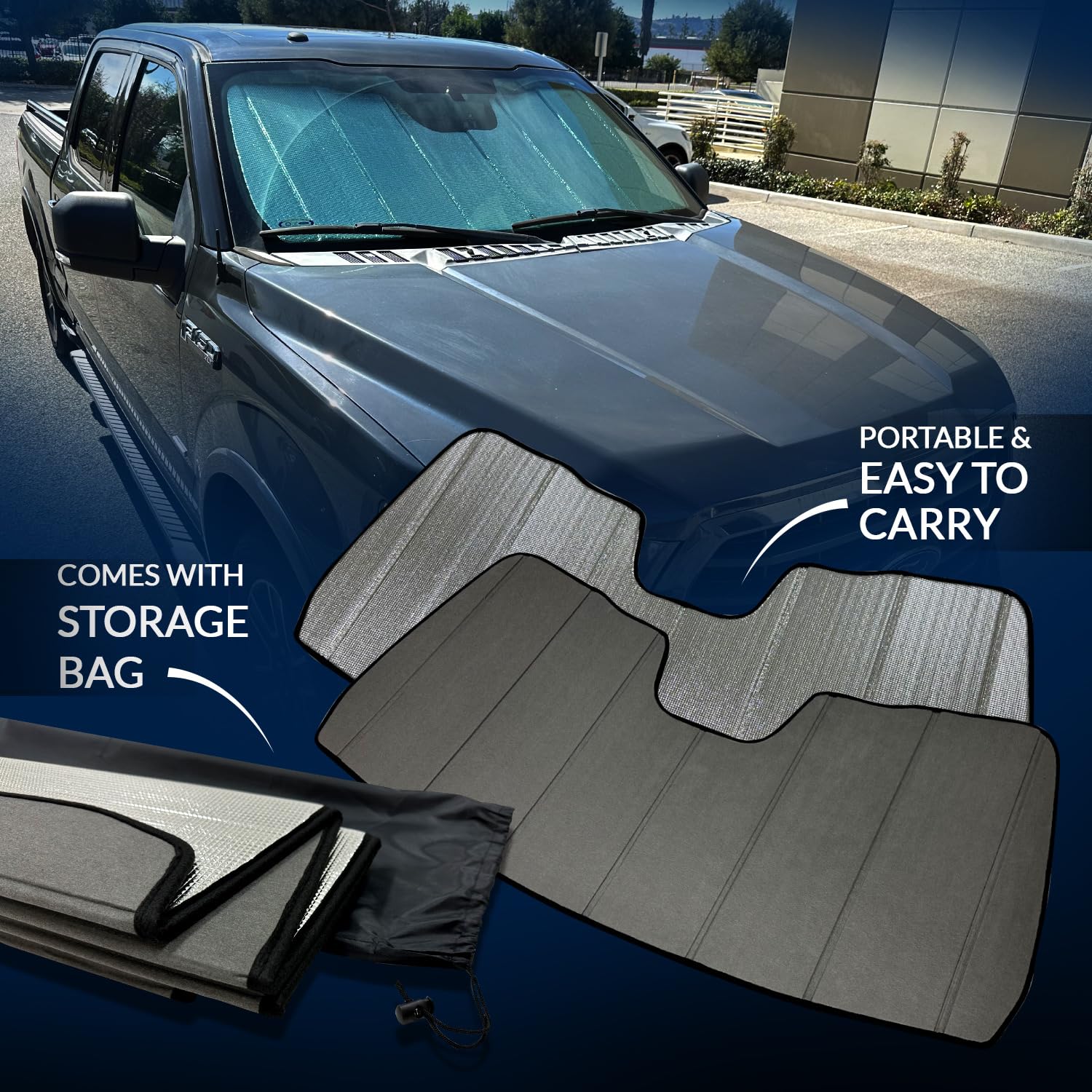 Front Car Windshield Sun Shade Compatible With 2016-2018 Scion Ia Dj | Custom Fit Visor Accordion Fold Style Sun Protector | Sil